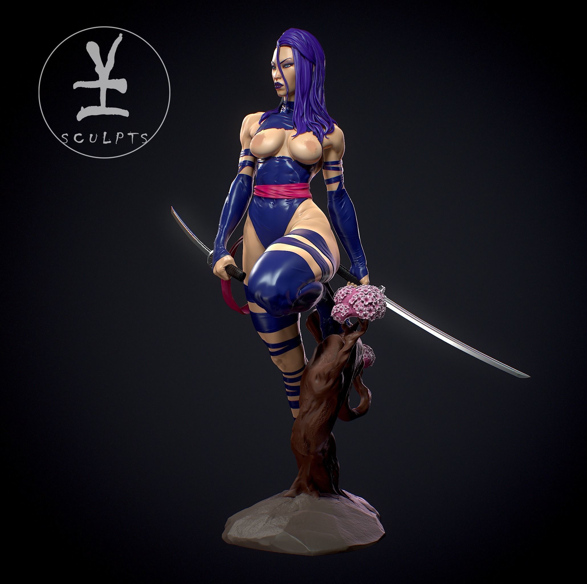 Psylocke with NSFW 3D print model_7