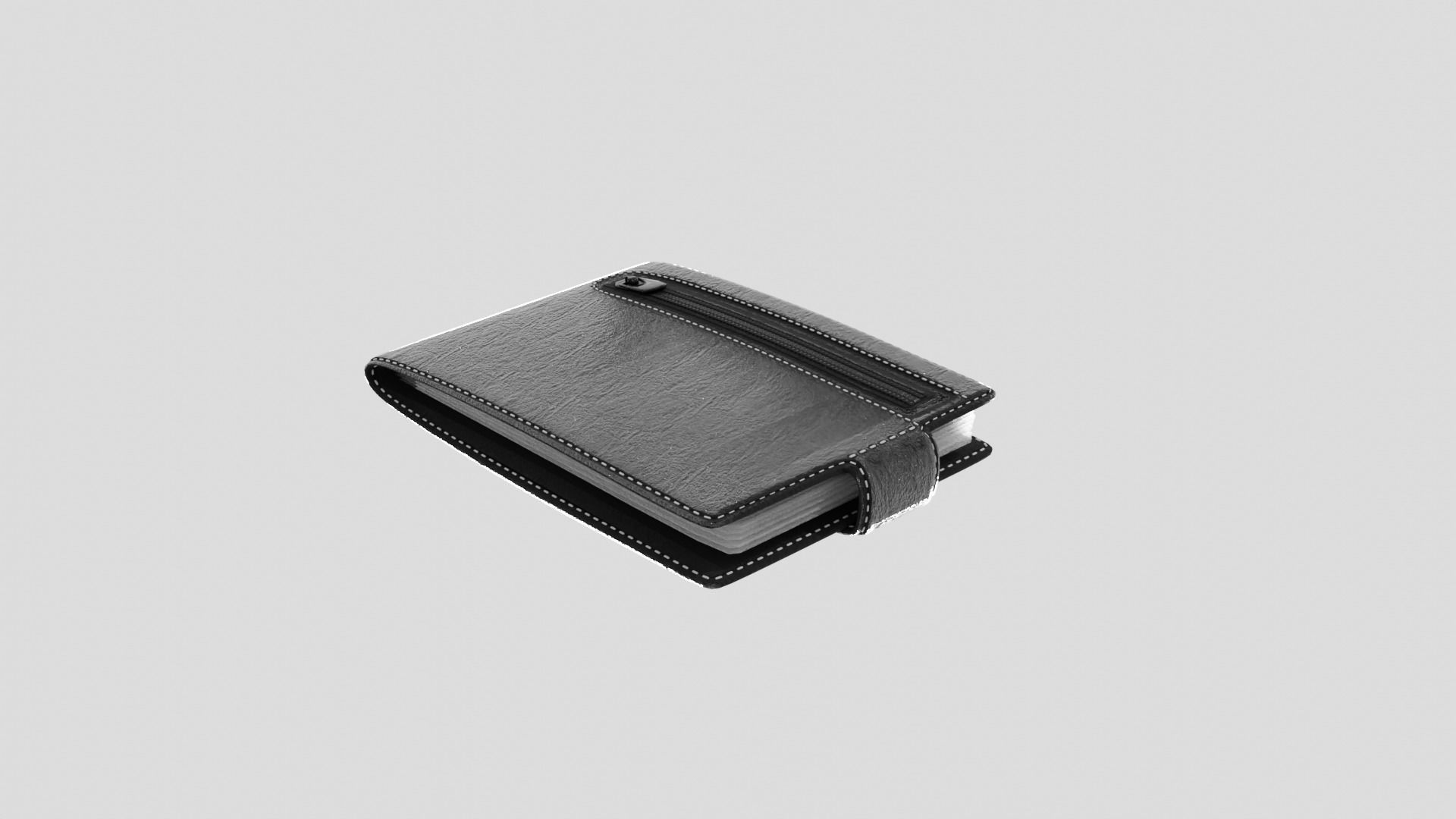 the wallet leather journal with zipper 3D model_1