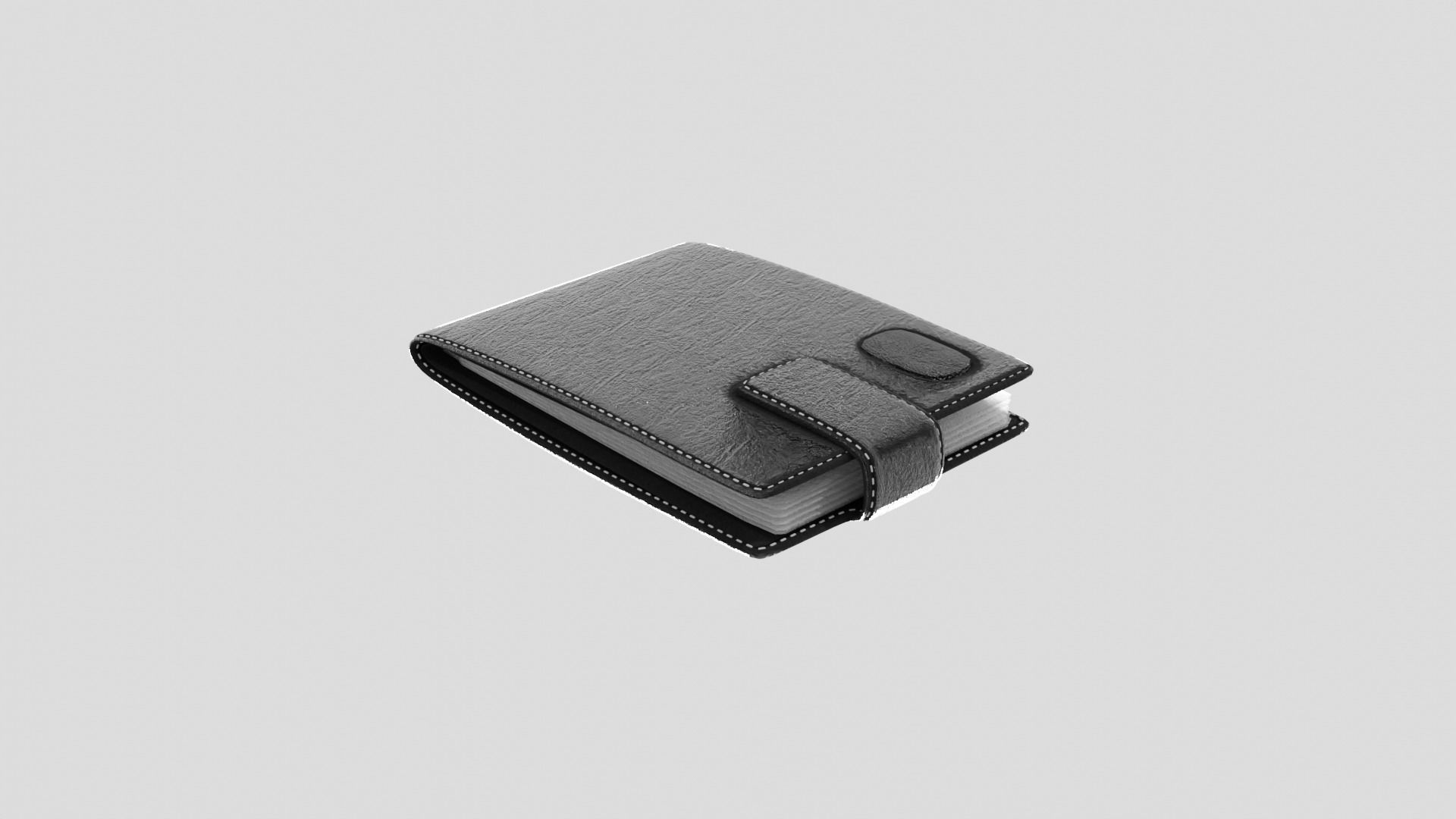 the wallet leather journal with zipper 3D model_3