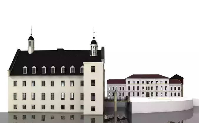 Romantic moated castle 3D model