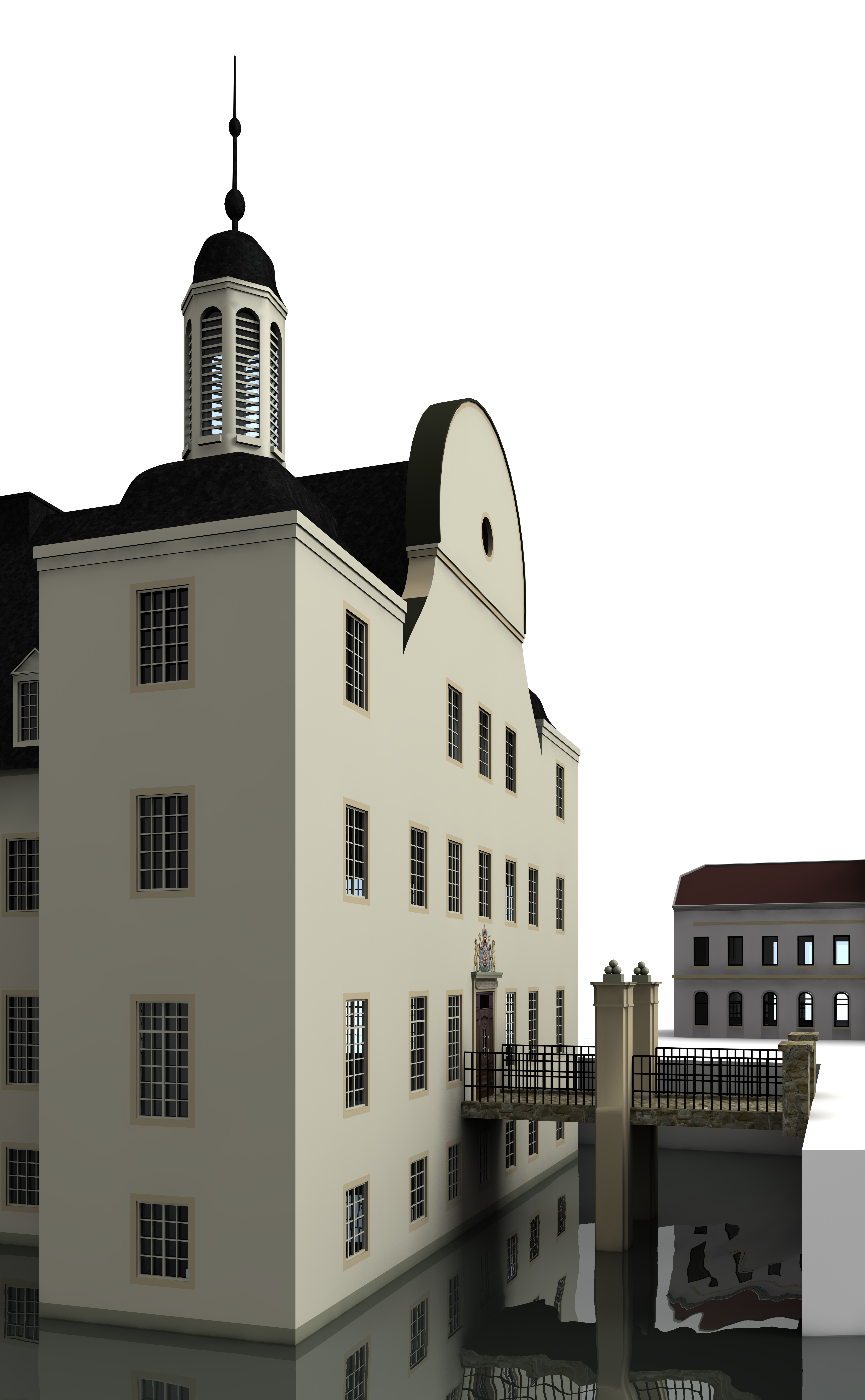 Romantic moated castle 3D model_7