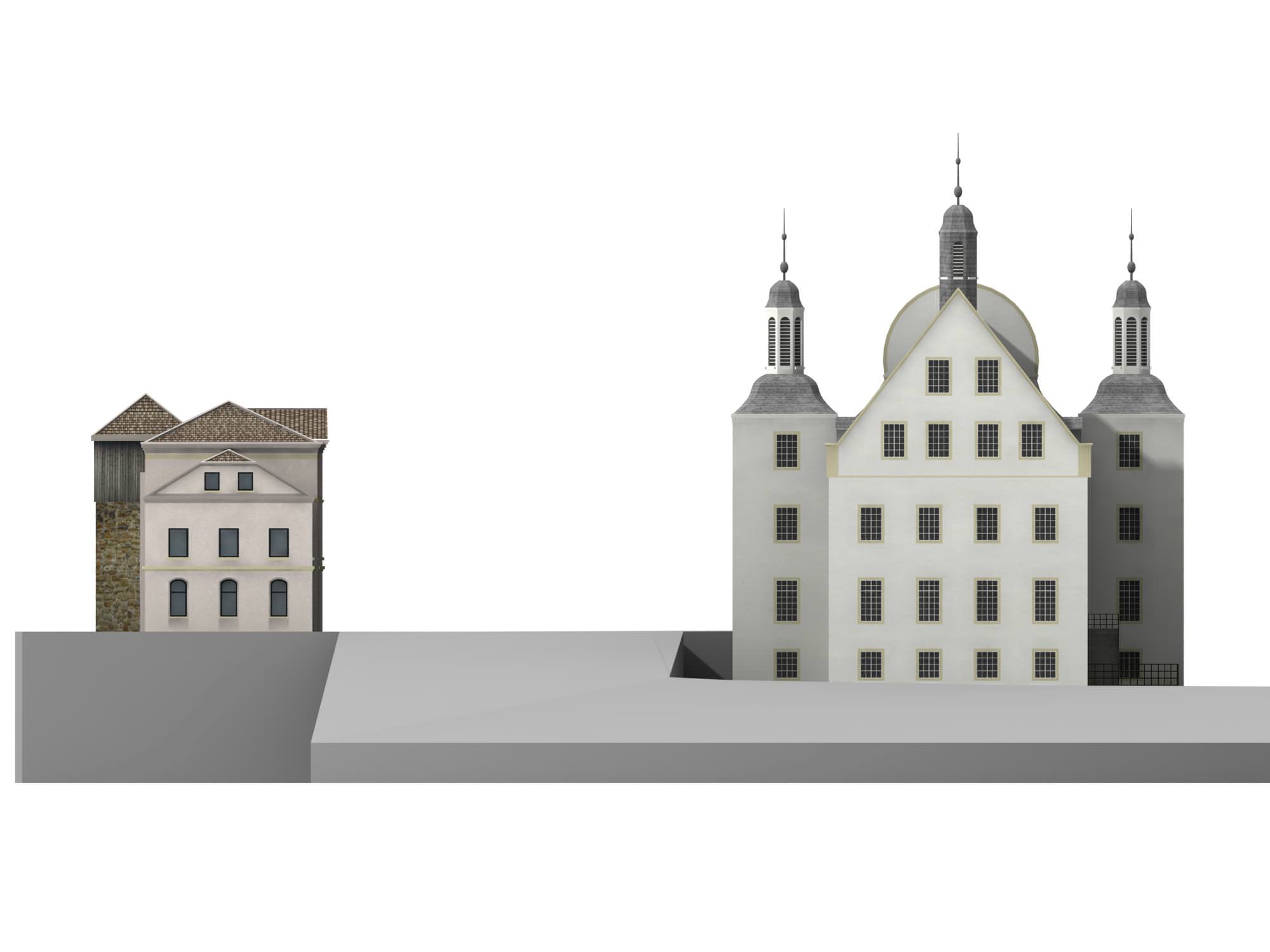 Romantic moated castle 3D model_4