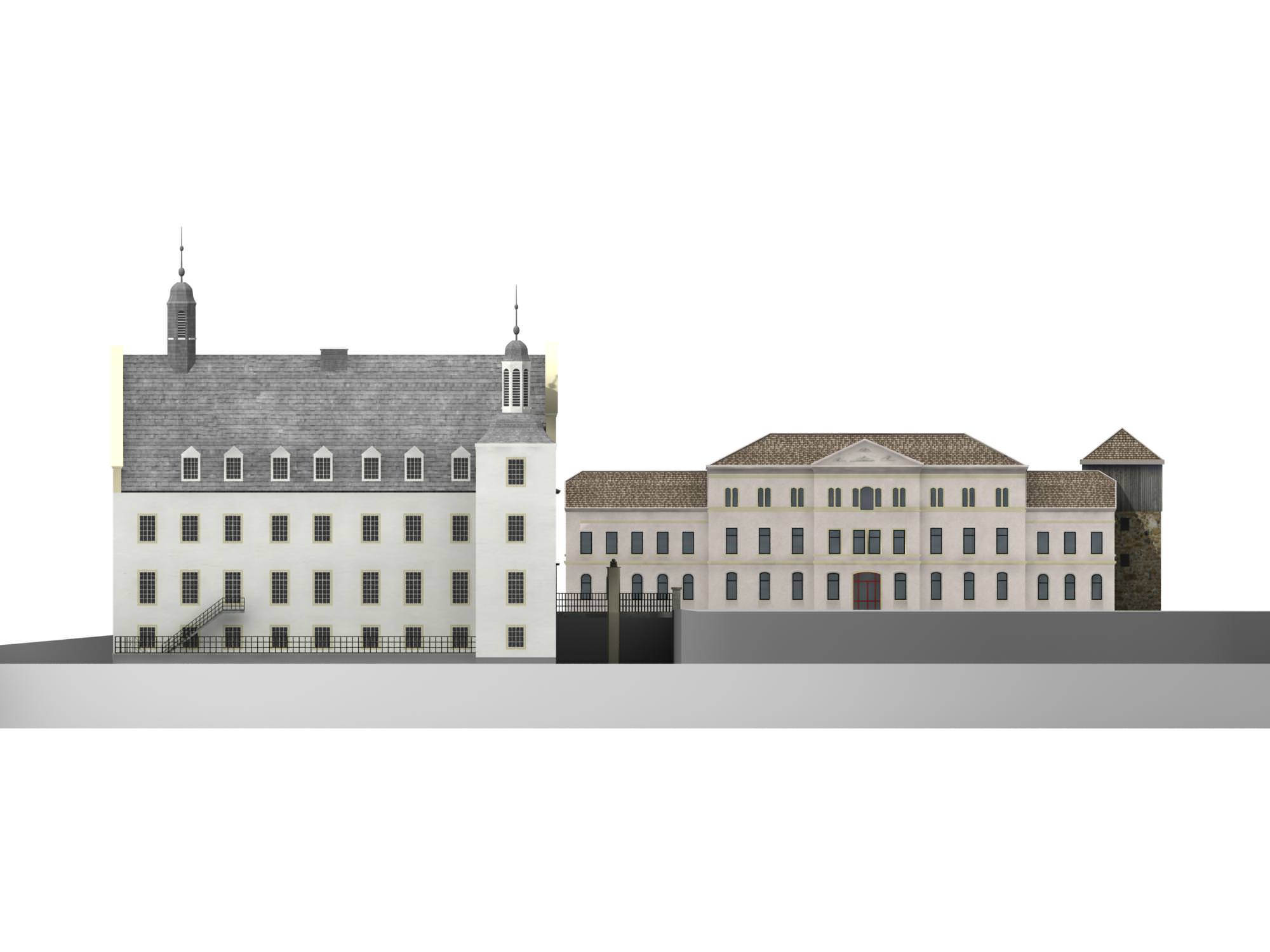 Romantic moated castle 3D model_2