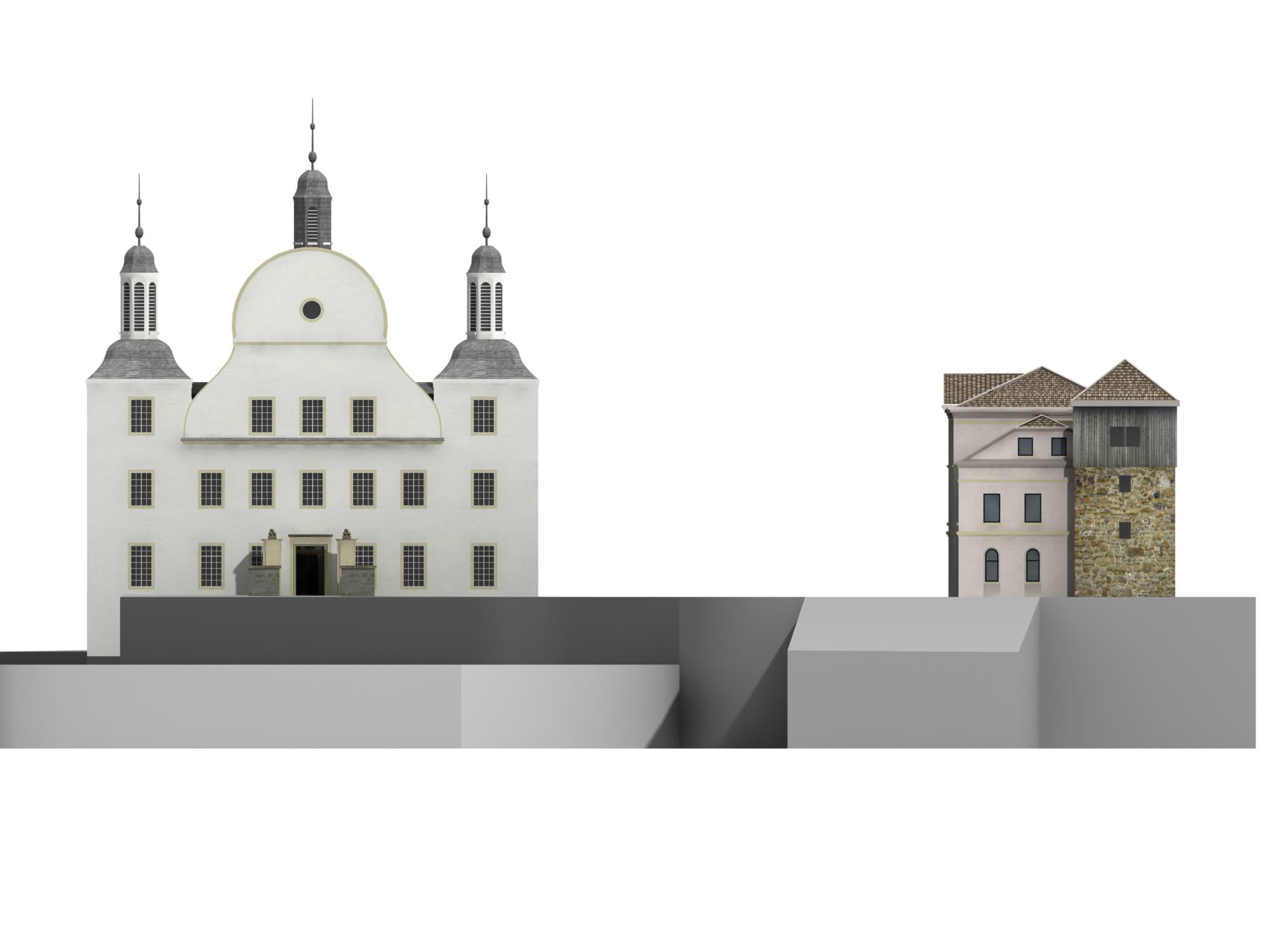 Romantic moated castle 3D model_6