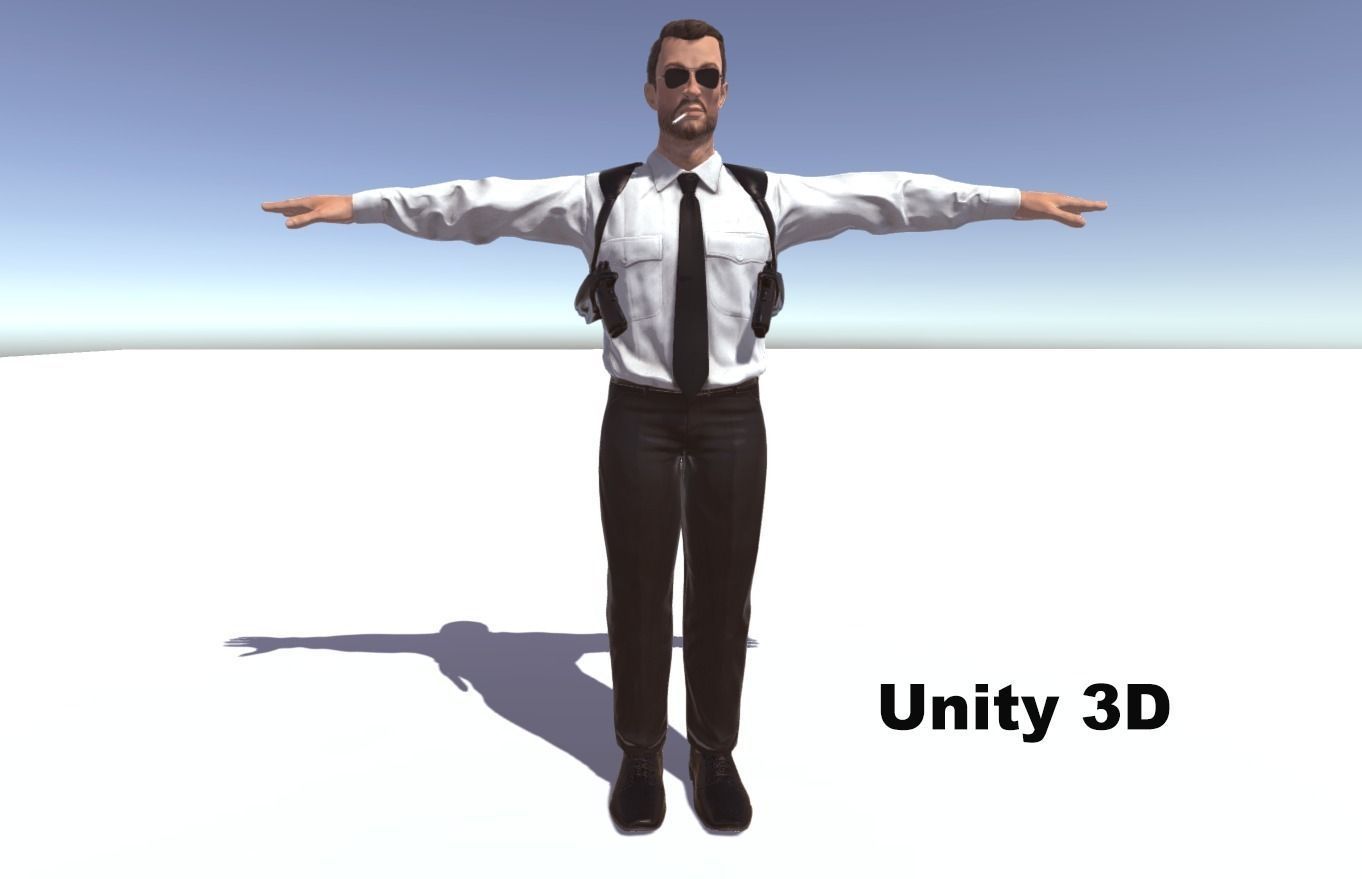 Secret Agent Low-poly 3D model_1