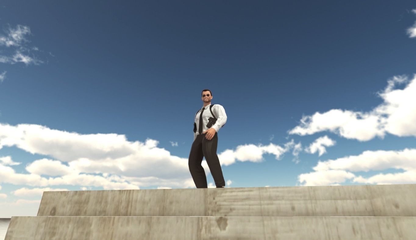 Secret Agent Low-poly 3D model_8