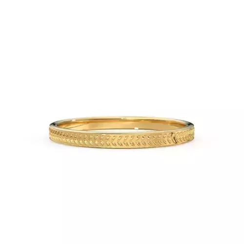 Herringbone Chevron Gold Ring Wedding Proposal Band