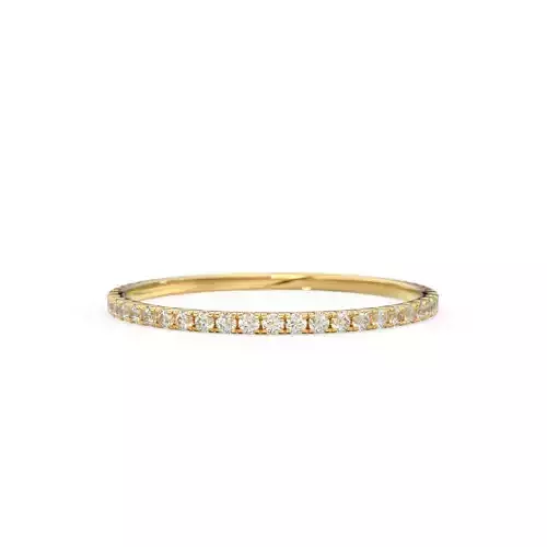 Full Eternity French Pave Round Diamond Ring Wedding Band