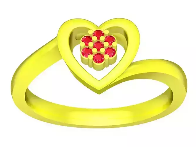 cute diamond heart ring 4516