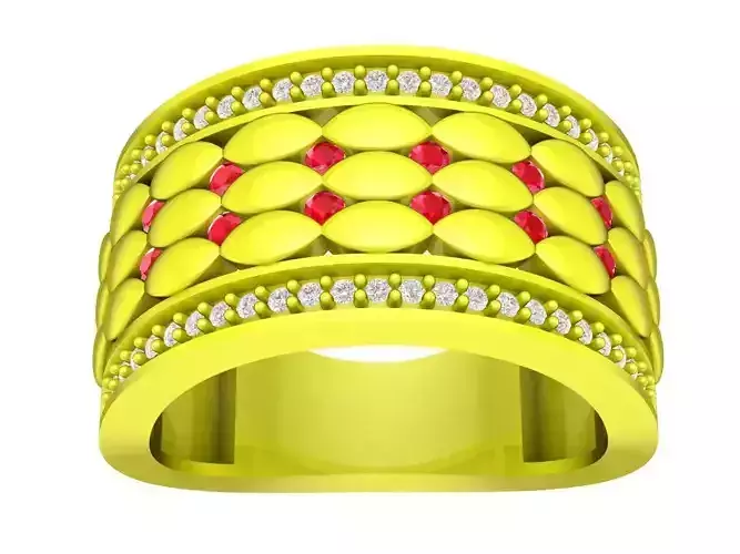 Vietnamese diamond women band ring 4517