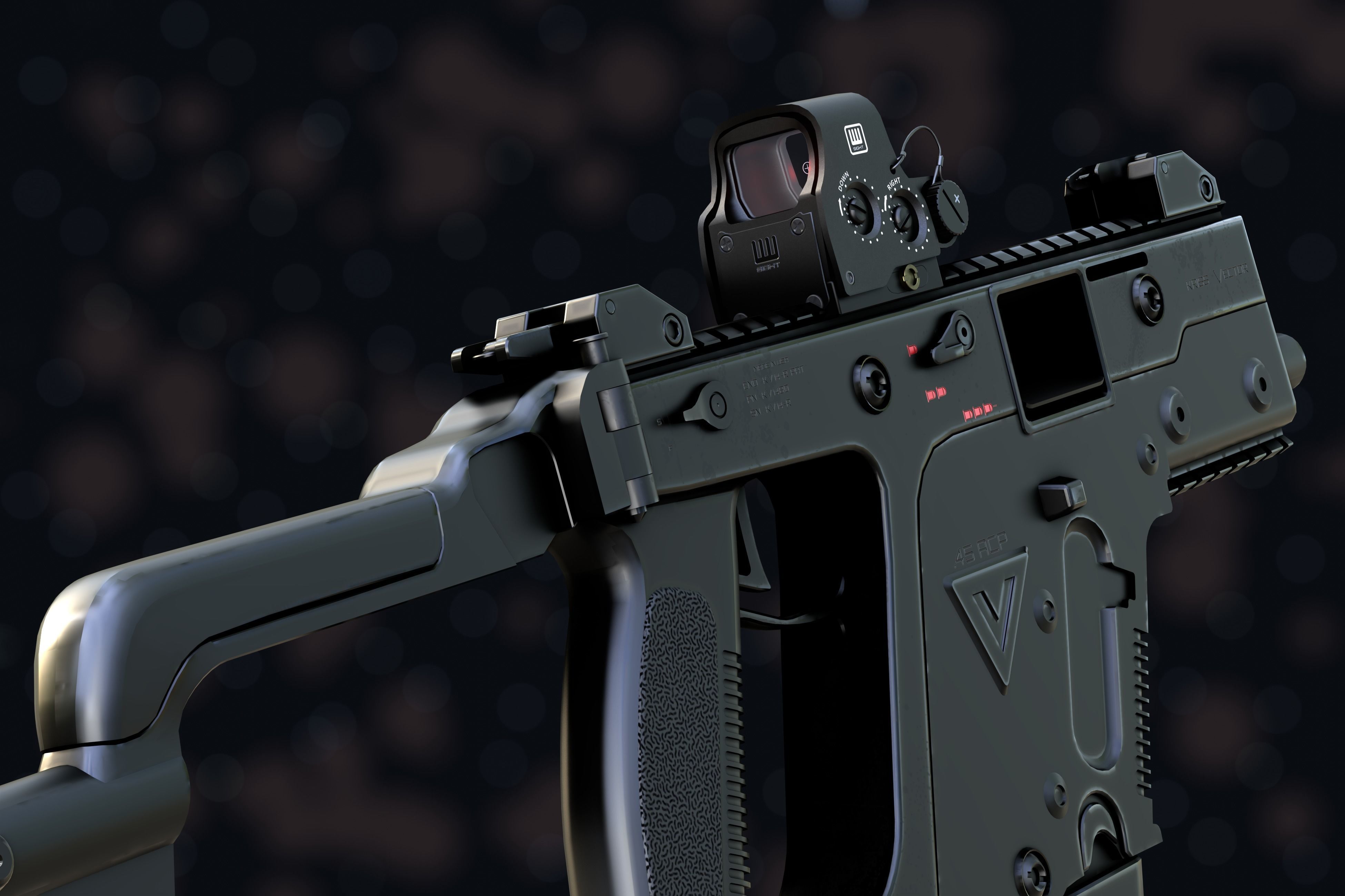 Weapon NZ Guns - Kriss Vector Low-poly 3D model_17