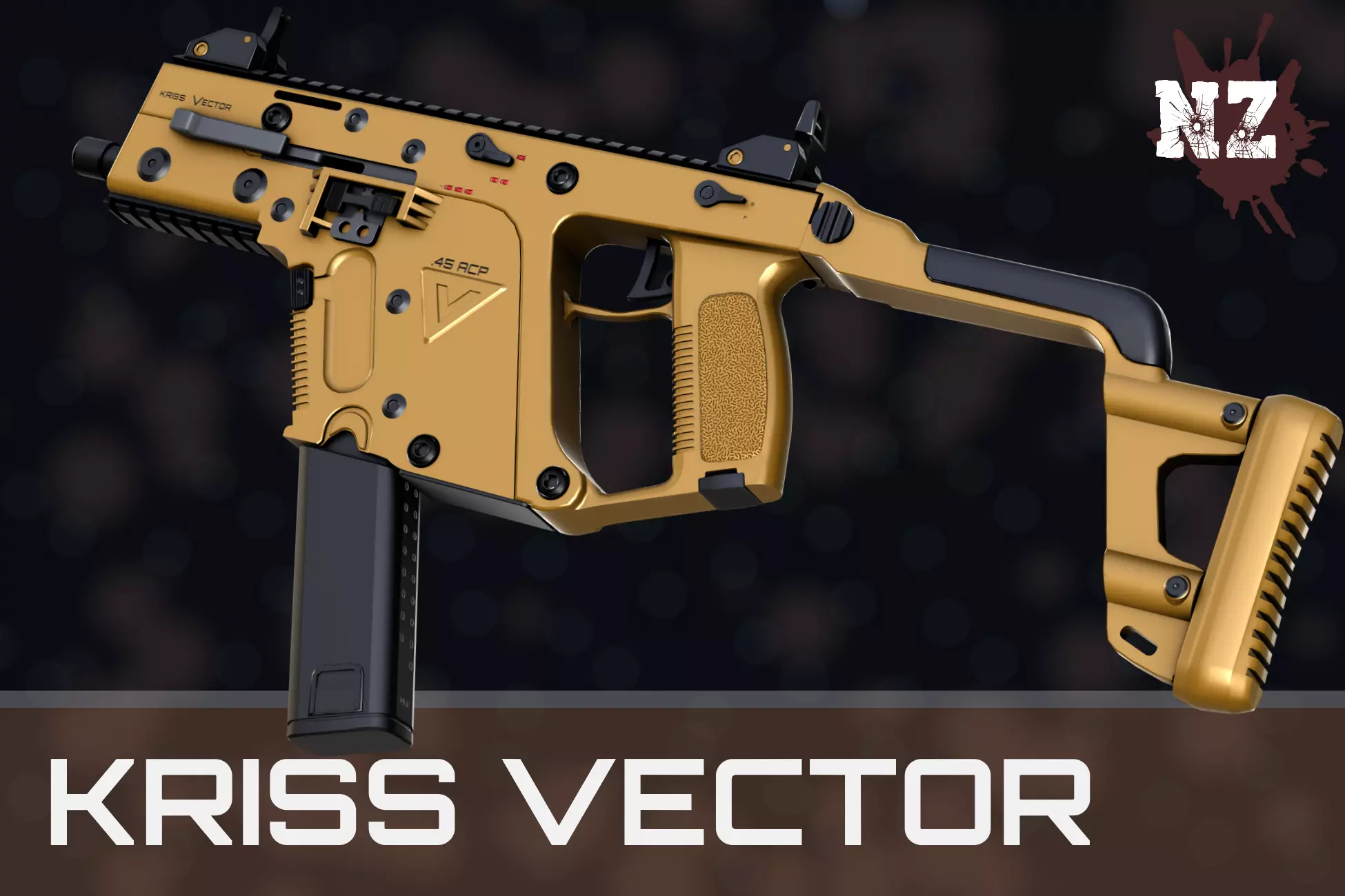 Weapon NZ Guns - Kriss Vector Low-poly 3D model_0