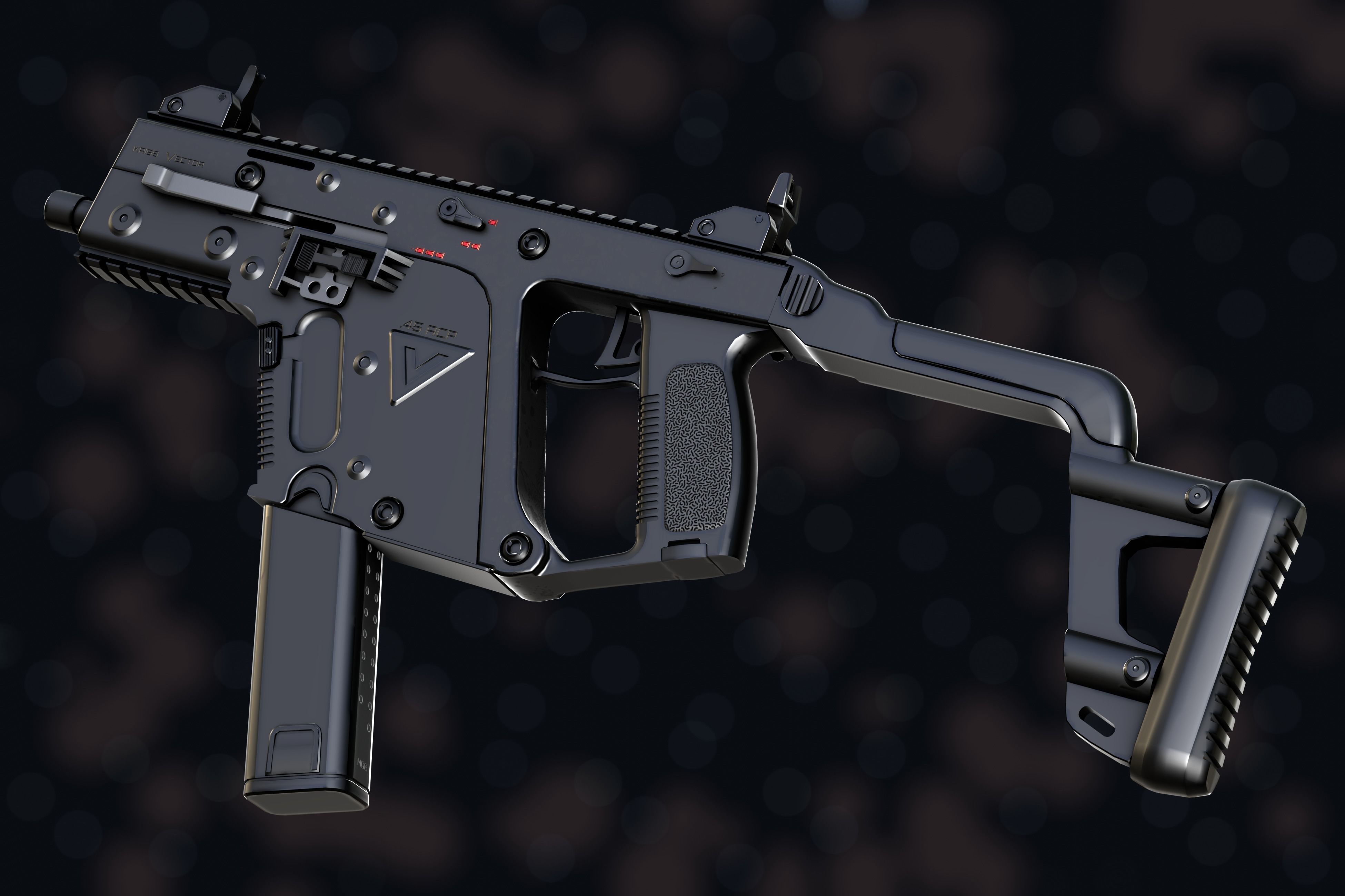 Weapon NZ Guns - Kriss Vector Low-poly 3D model_26