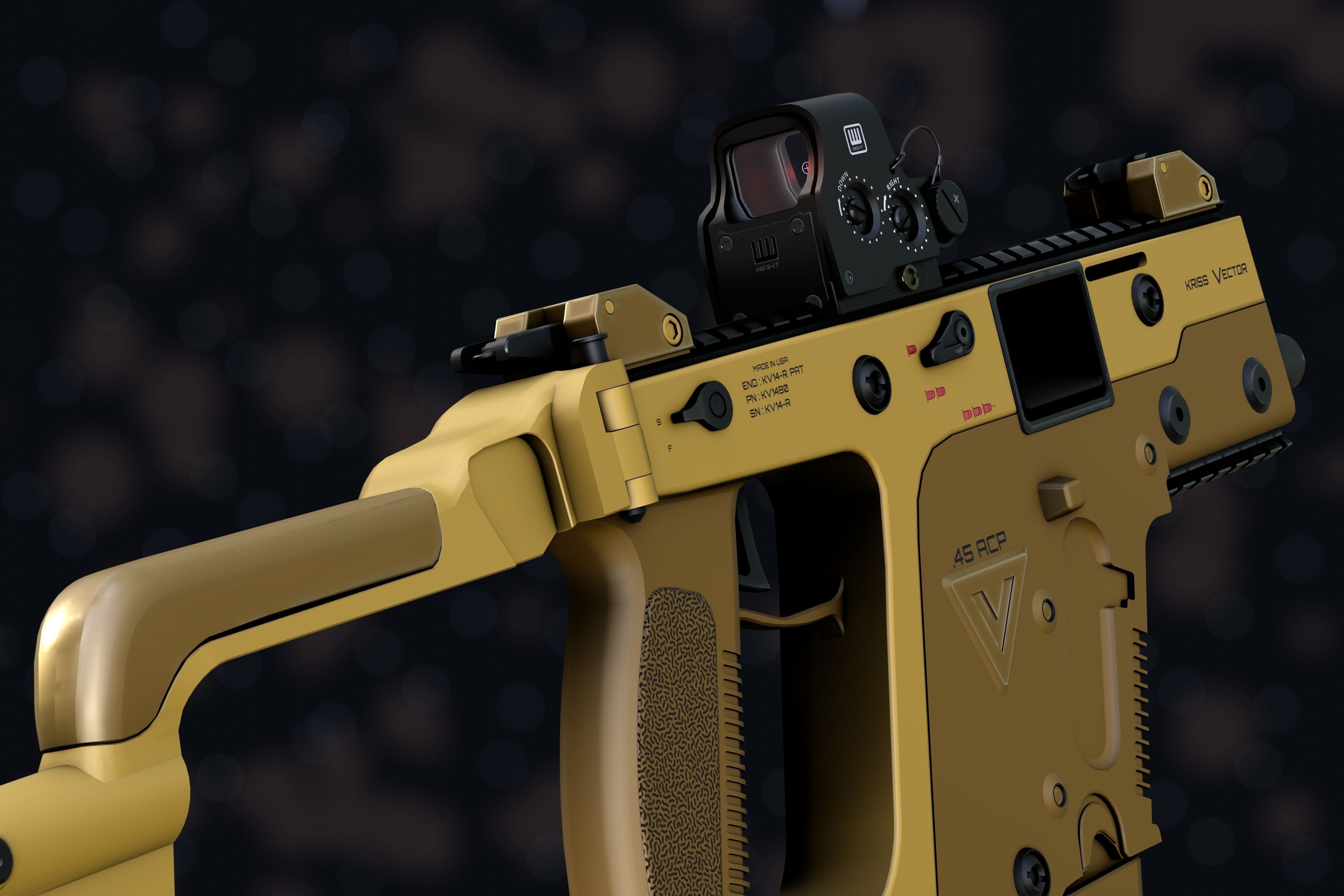 Weapon NZ Guns - Kriss Vector Low-poly 3D model_10