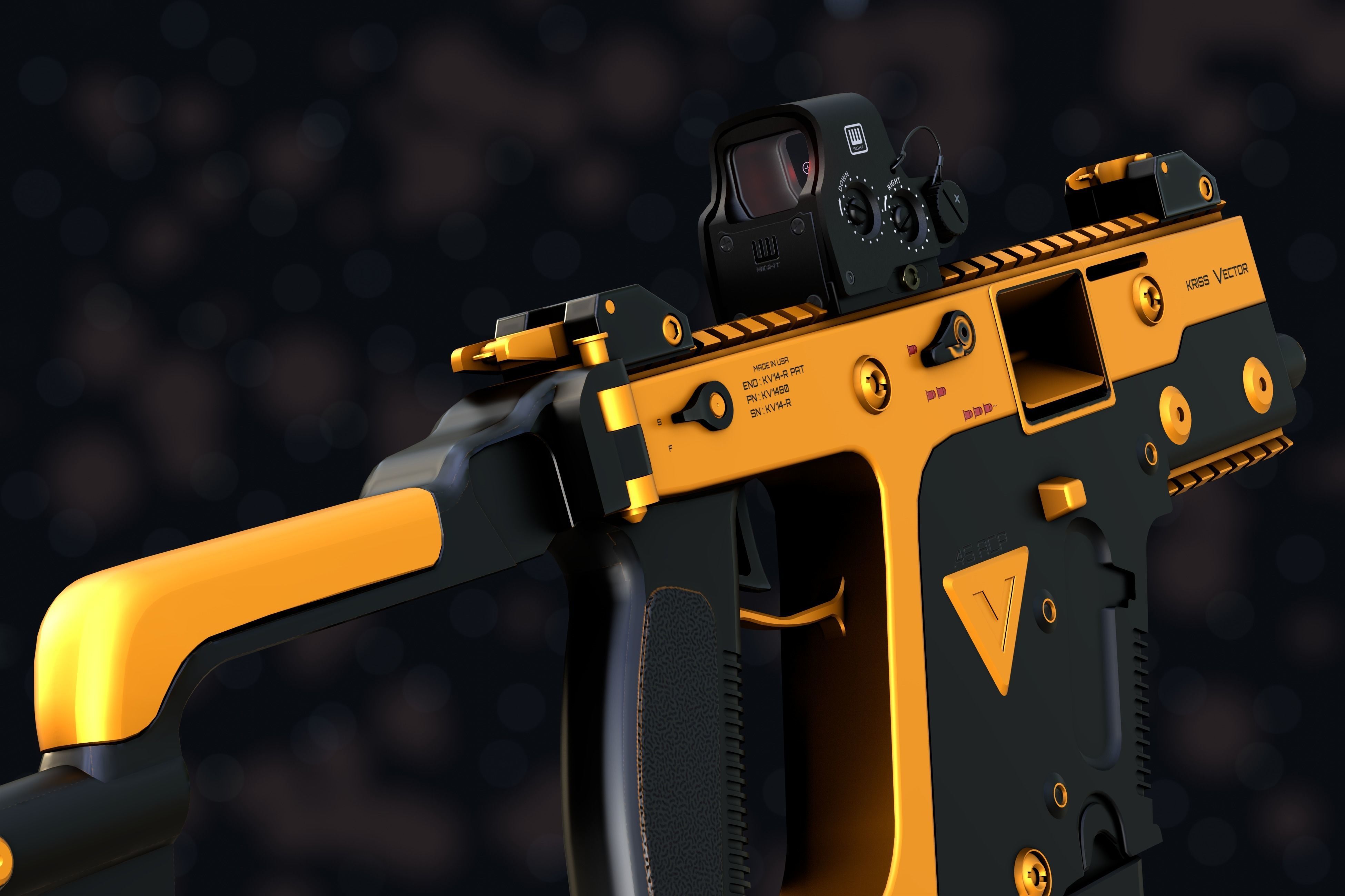 Weapon NZ Guns - Kriss Vector Low-poly 3D model_13