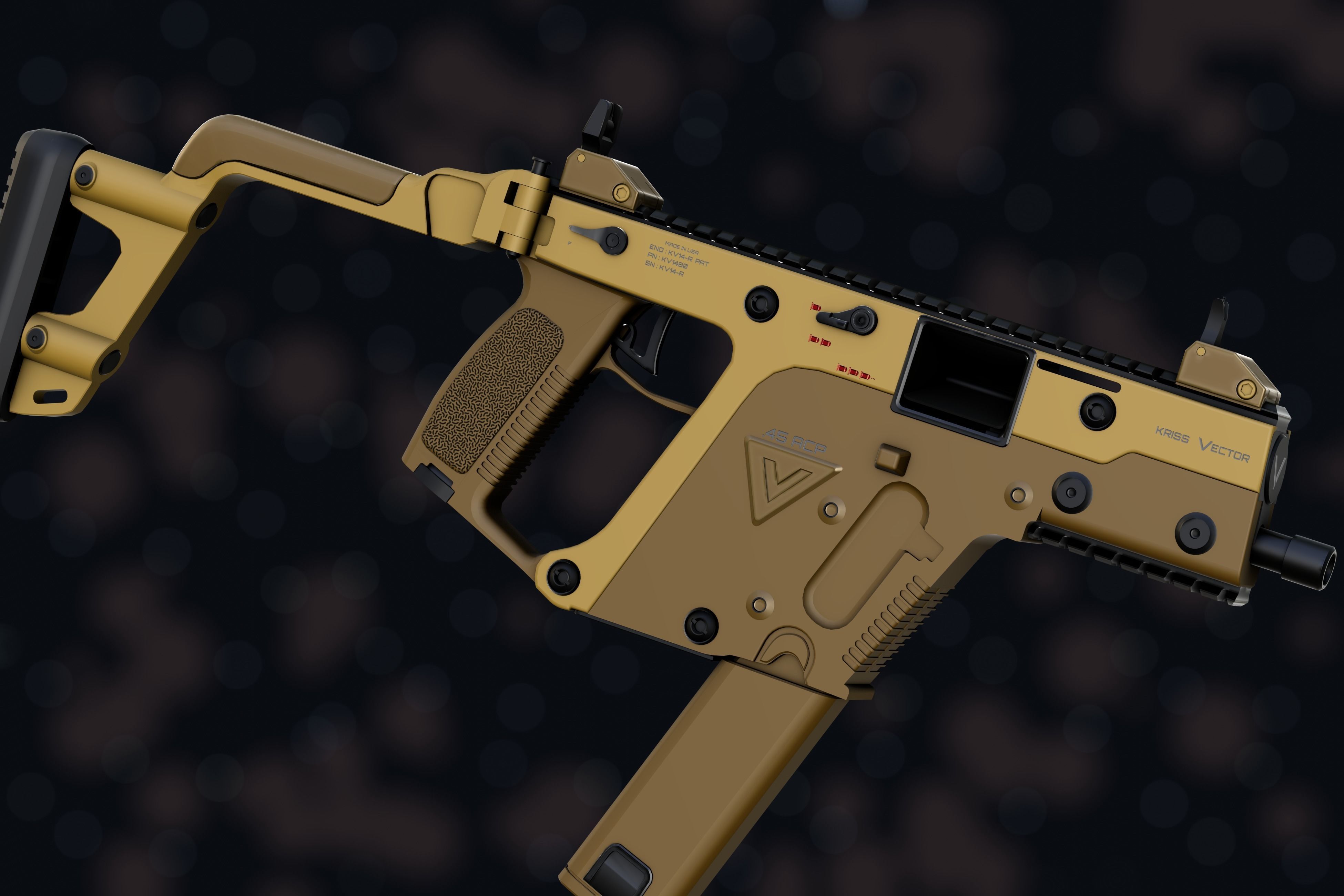 Weapon NZ Guns - Kriss Vector Low-poly 3D model_37