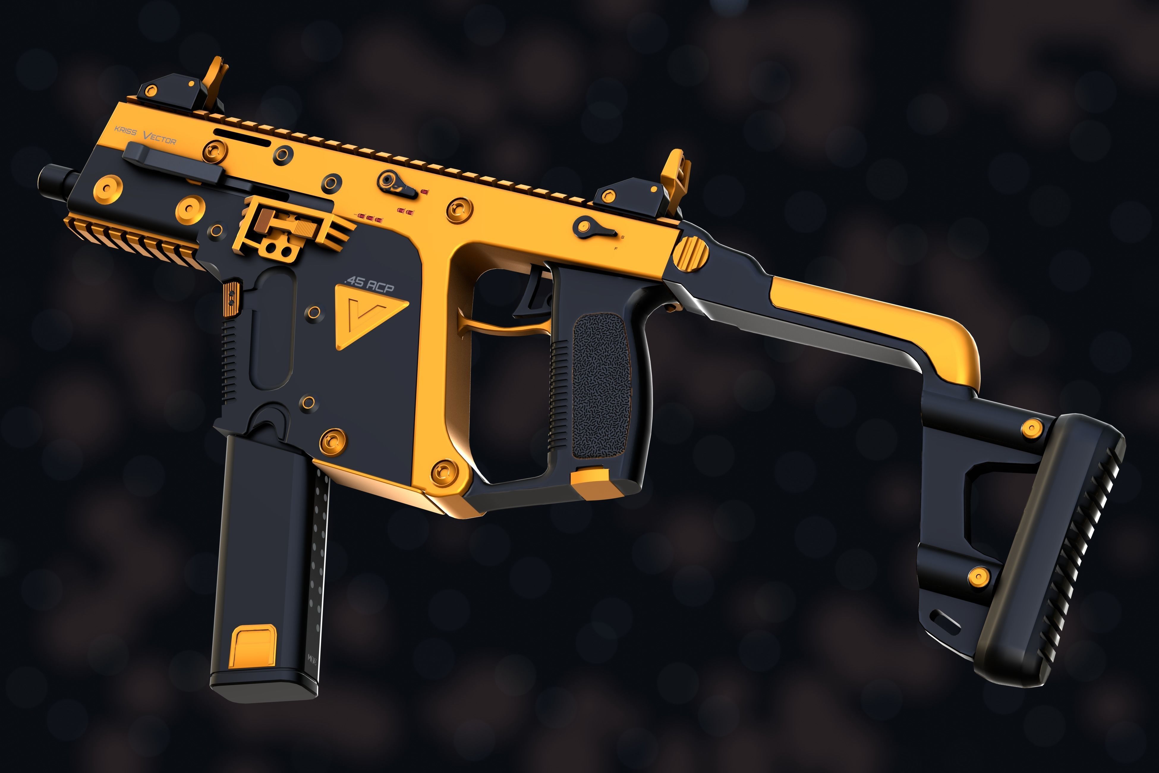 Weapon NZ Guns - Kriss Vector Low-poly 3D model_22