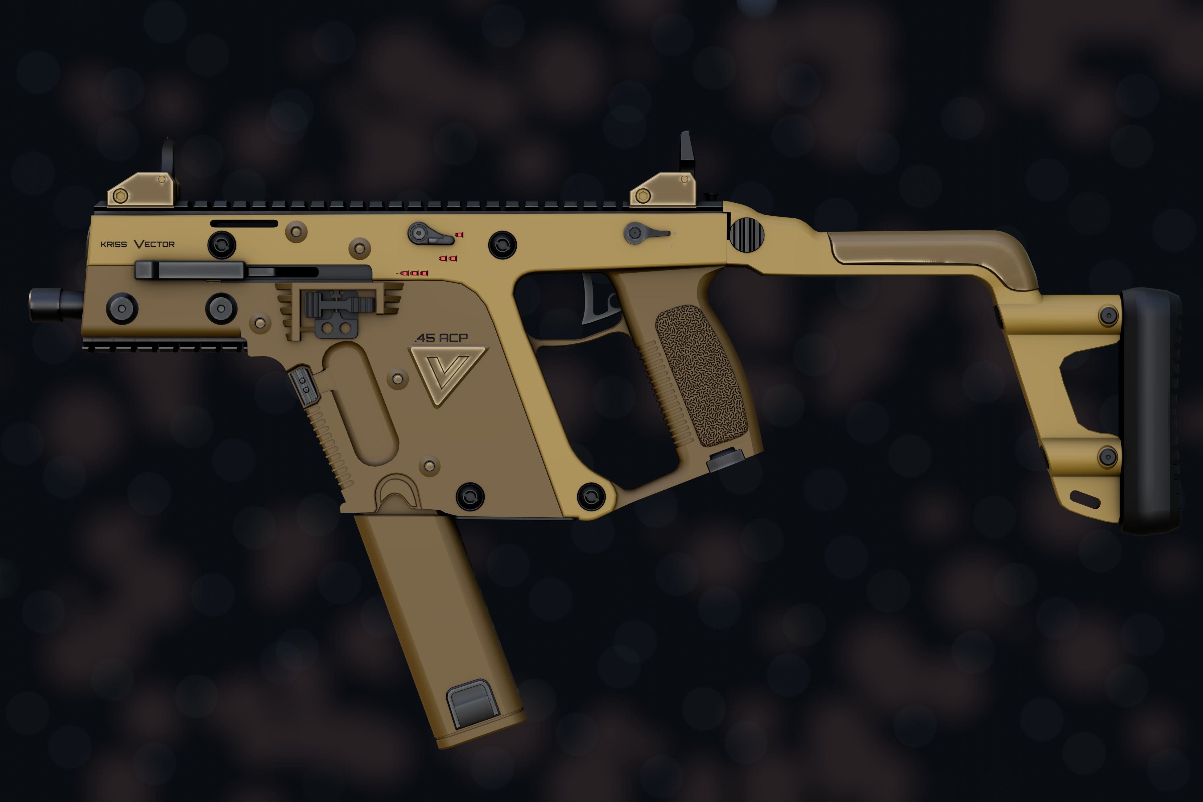 Weapon NZ Guns - Kriss Vector Low-poly 3D model_28