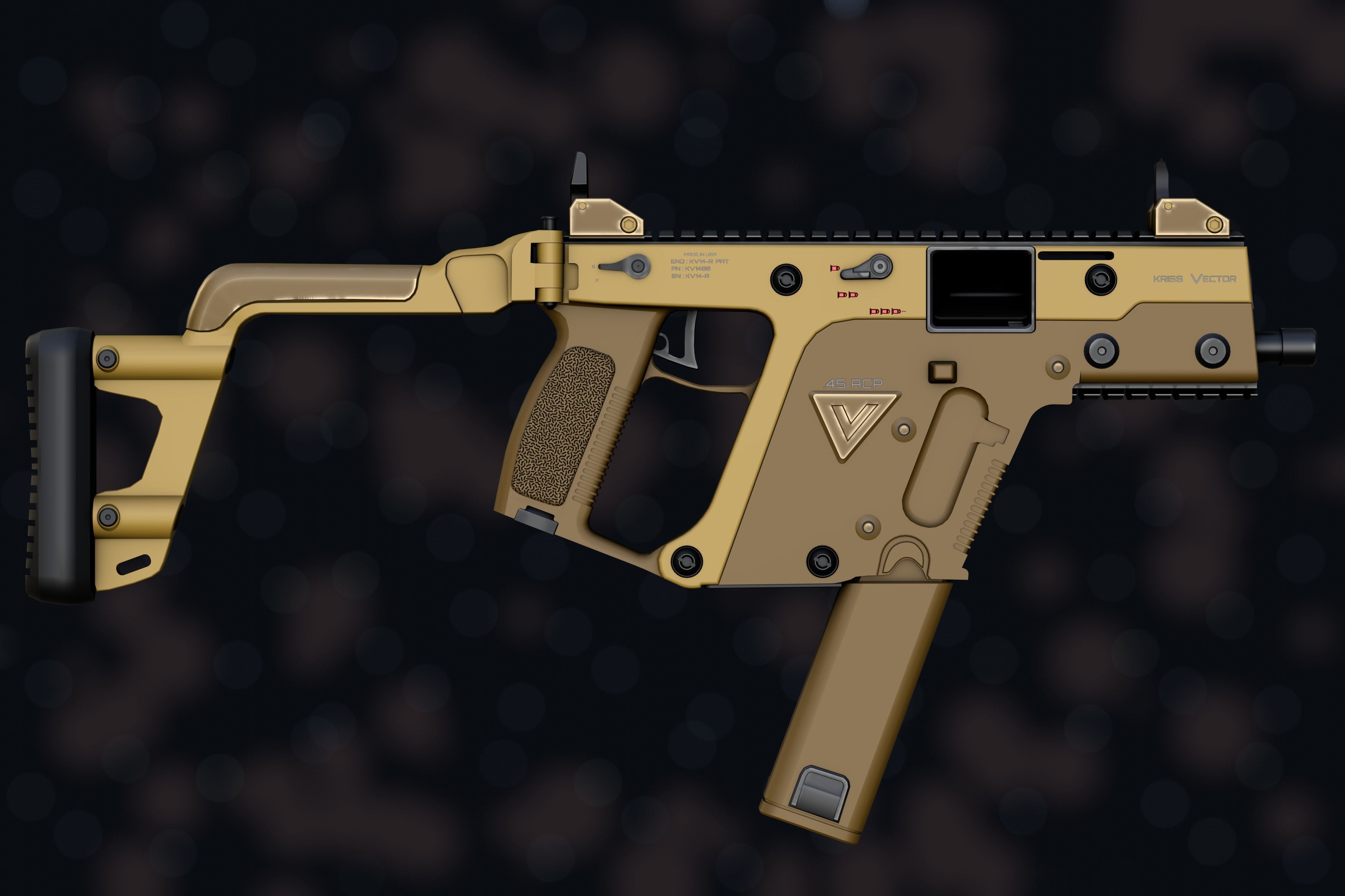 Weapon NZ Guns - Kriss Vector Low-poly 3D model_46