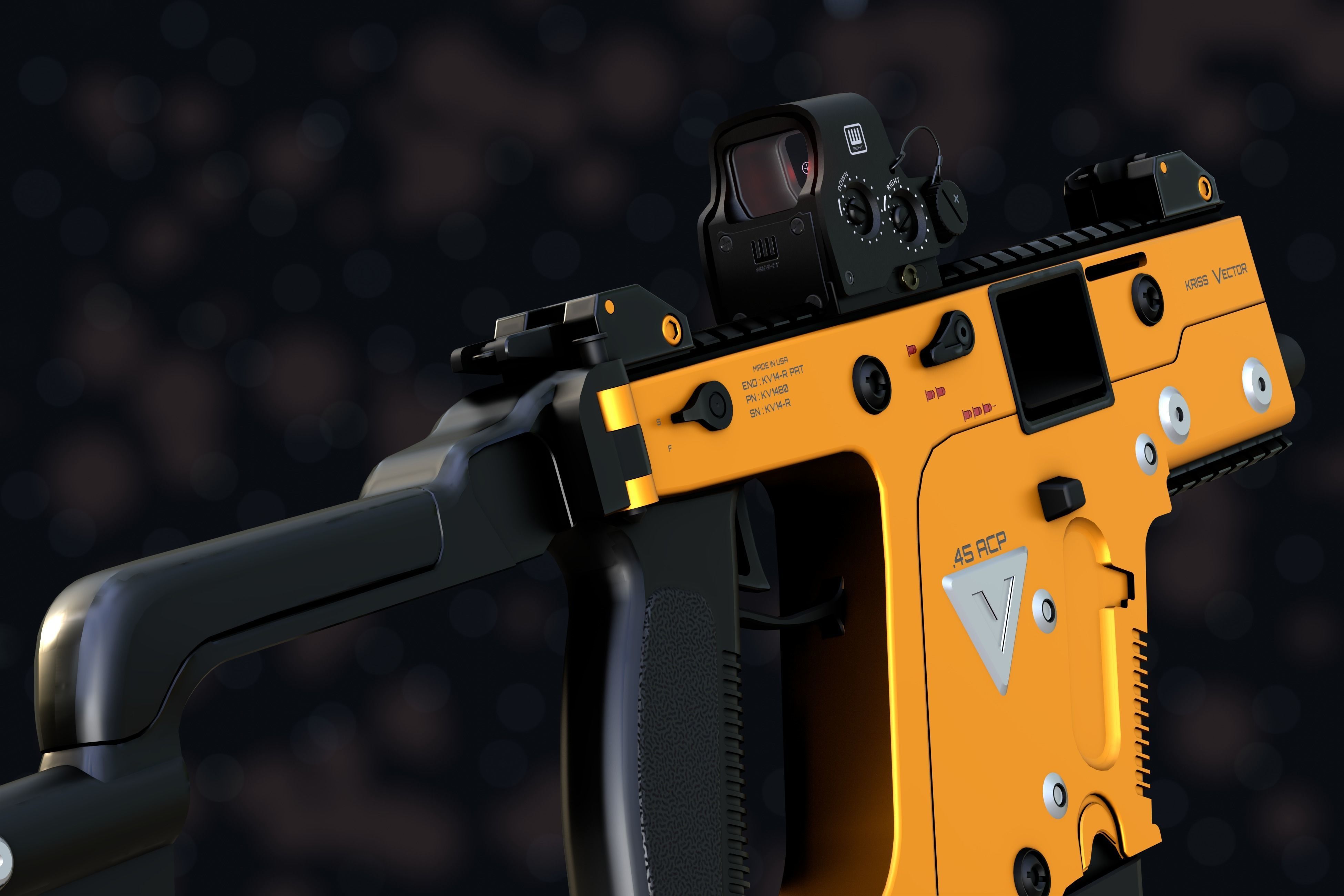 Weapon NZ Guns - Kriss Vector Low-poly 3D model_11