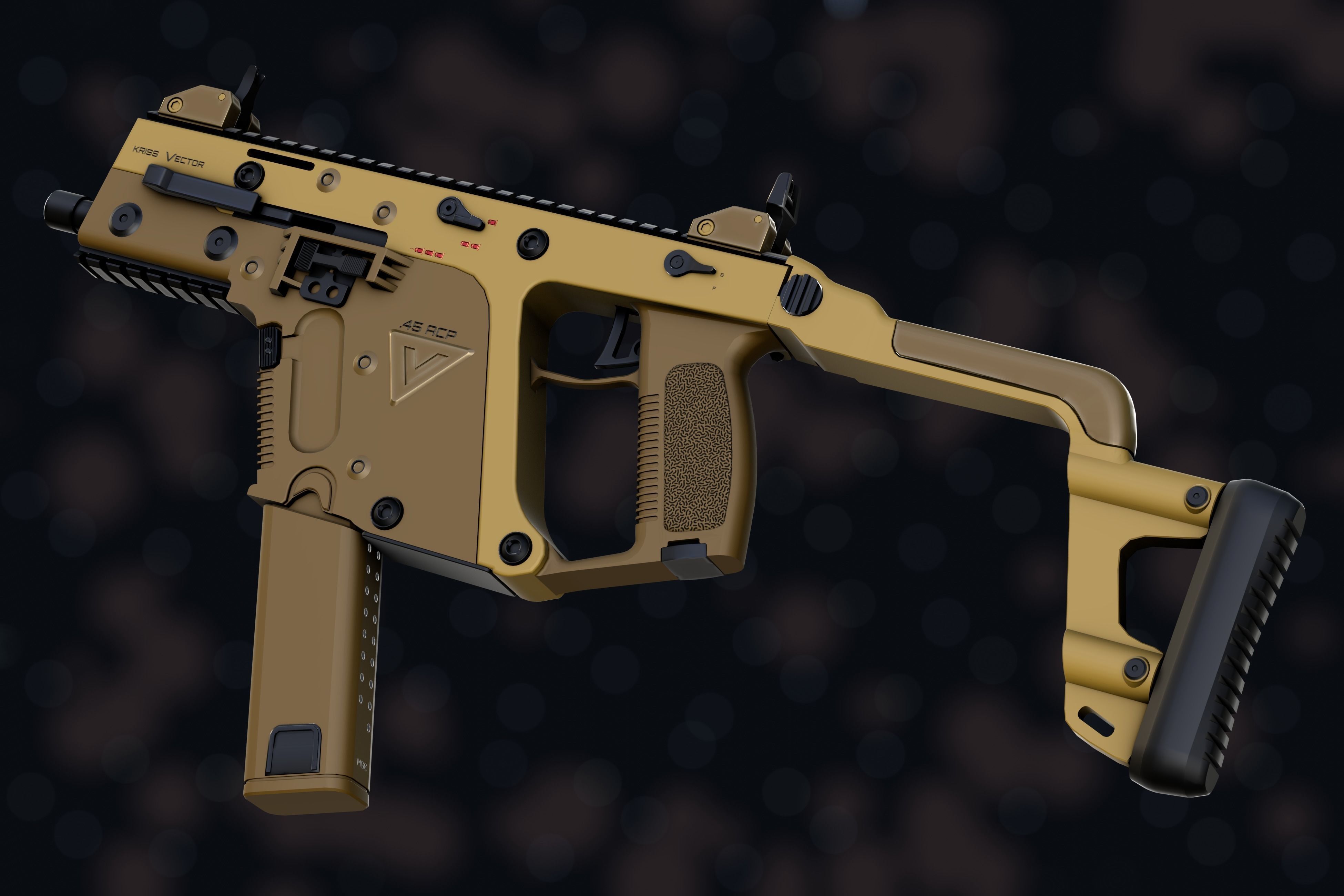 Weapon NZ Guns - Kriss Vector Low-poly 3D model_19