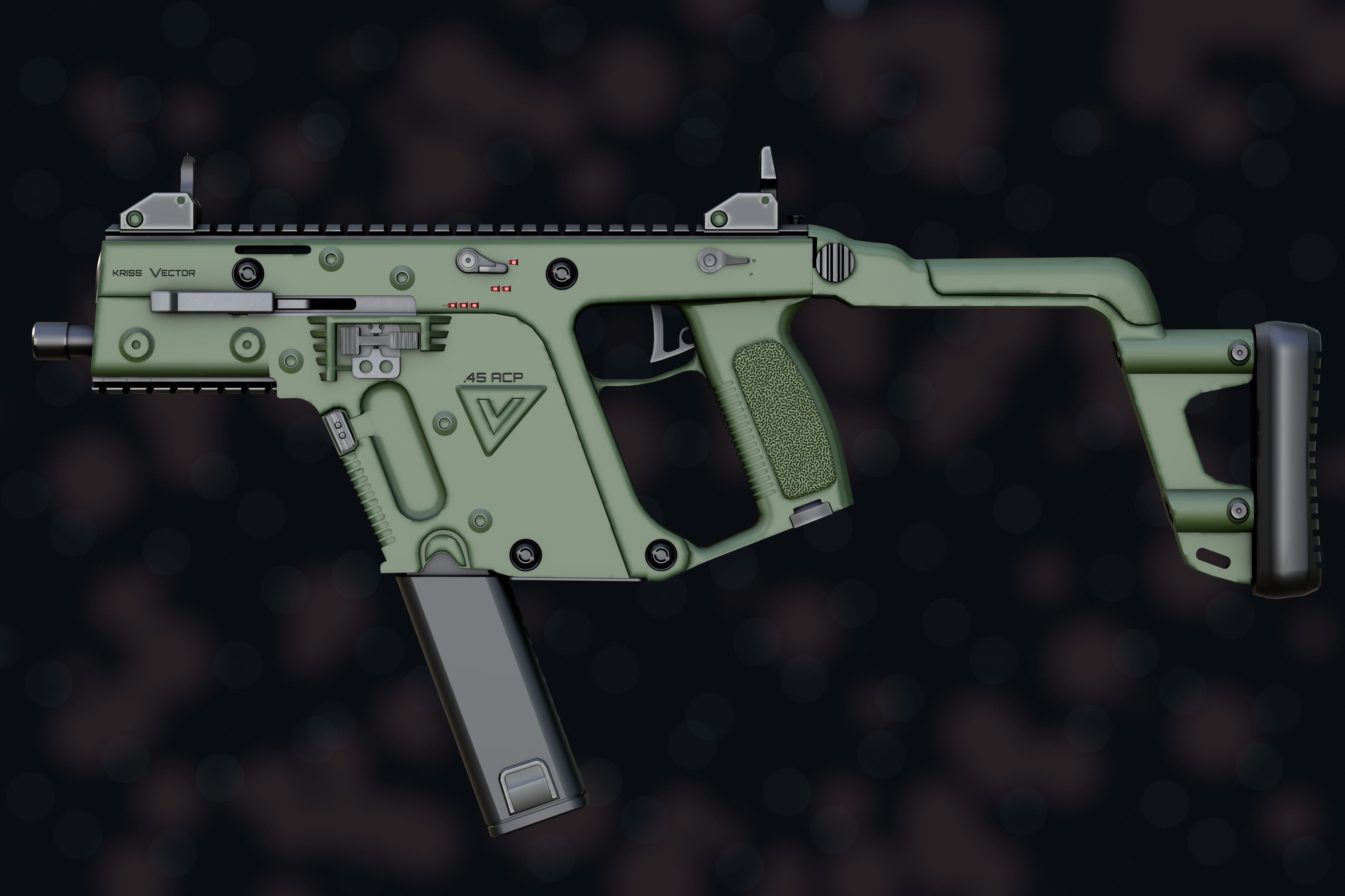 Weapon NZ Guns - Kriss Vector Low-poly 3D model_34