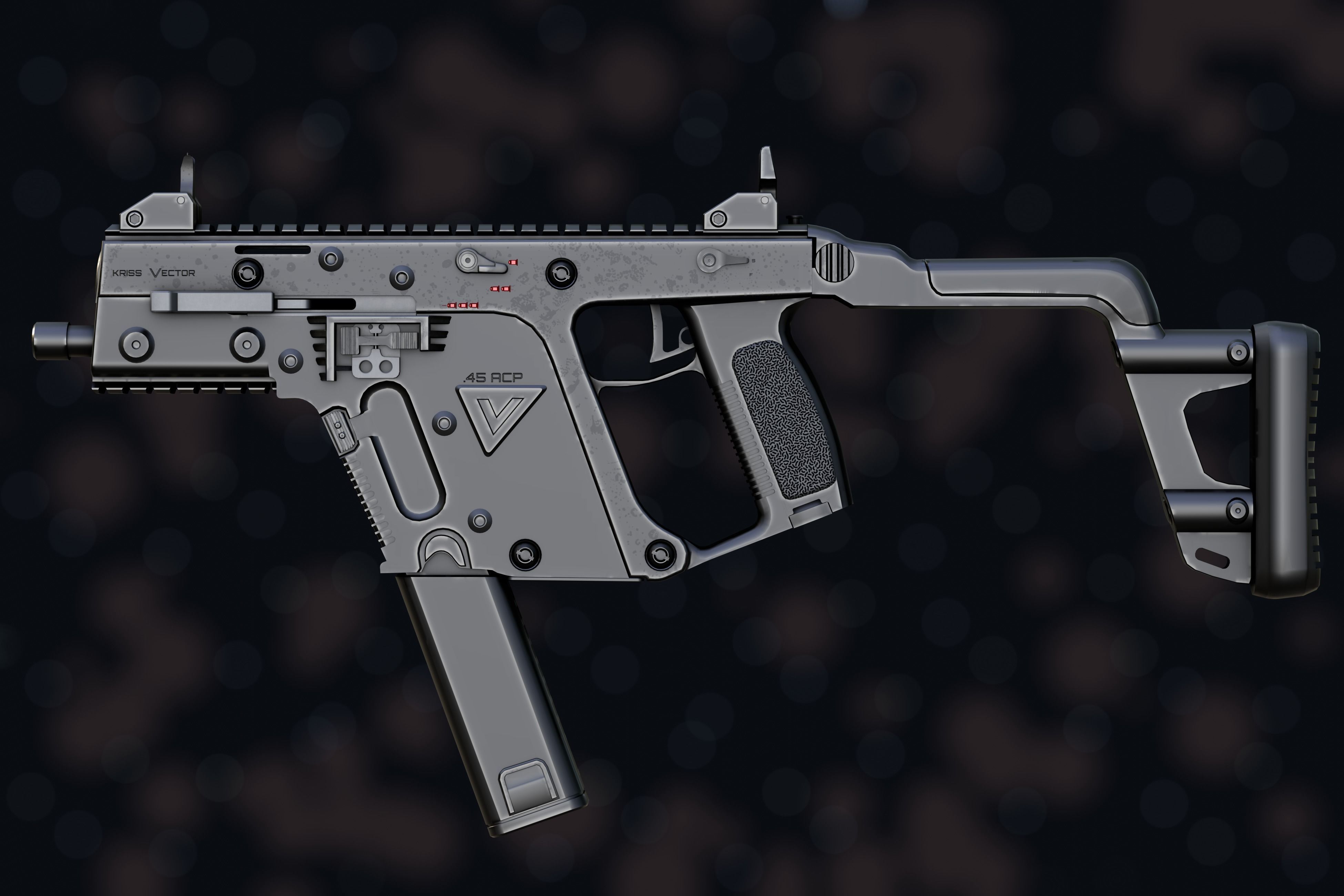 Weapon NZ Guns - Kriss Vector Low-poly 3D model_35