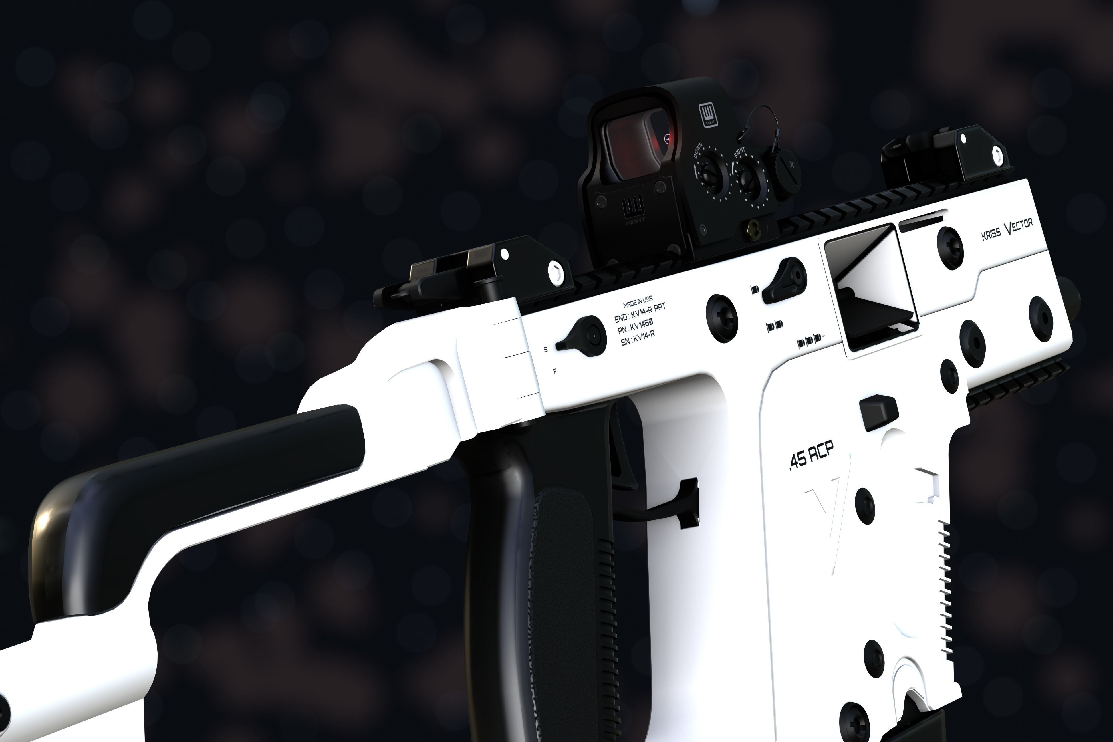 Weapon NZ Guns - Kriss Vector Low-poly 3D model_12