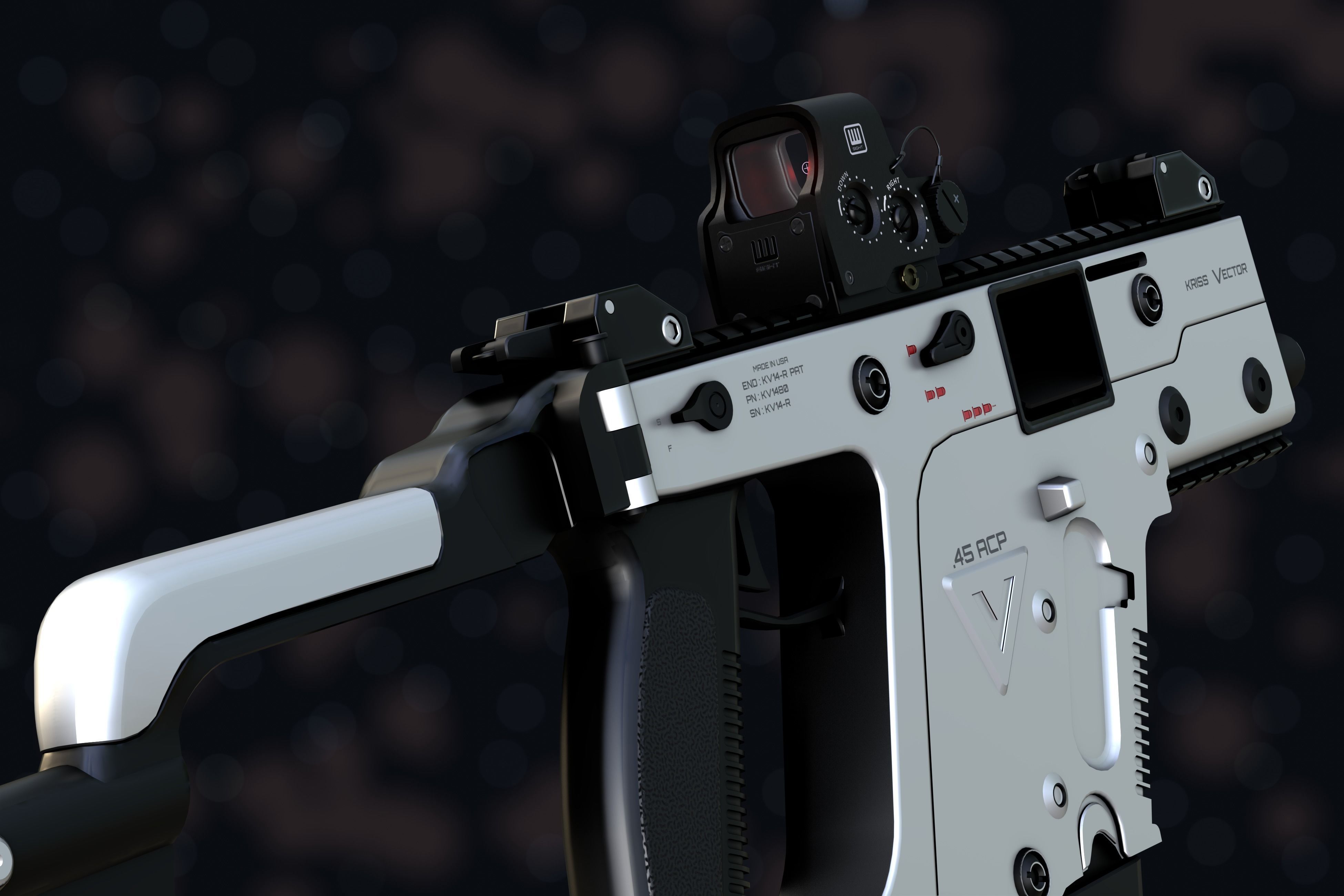 Weapon NZ Guns - Kriss Vector Low-poly 3D model_9