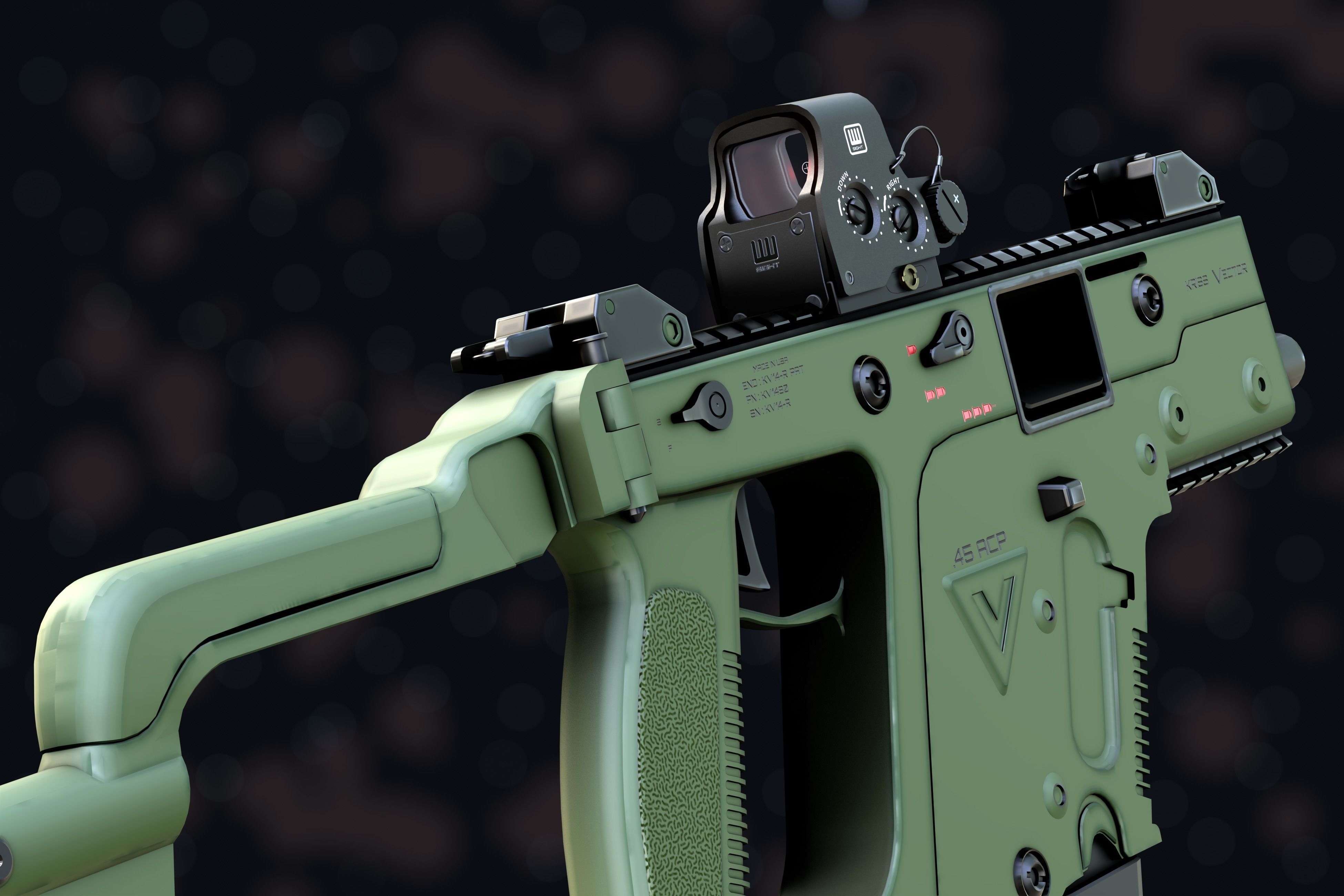 Weapon NZ Guns - Kriss Vector Low-poly 3D model_16