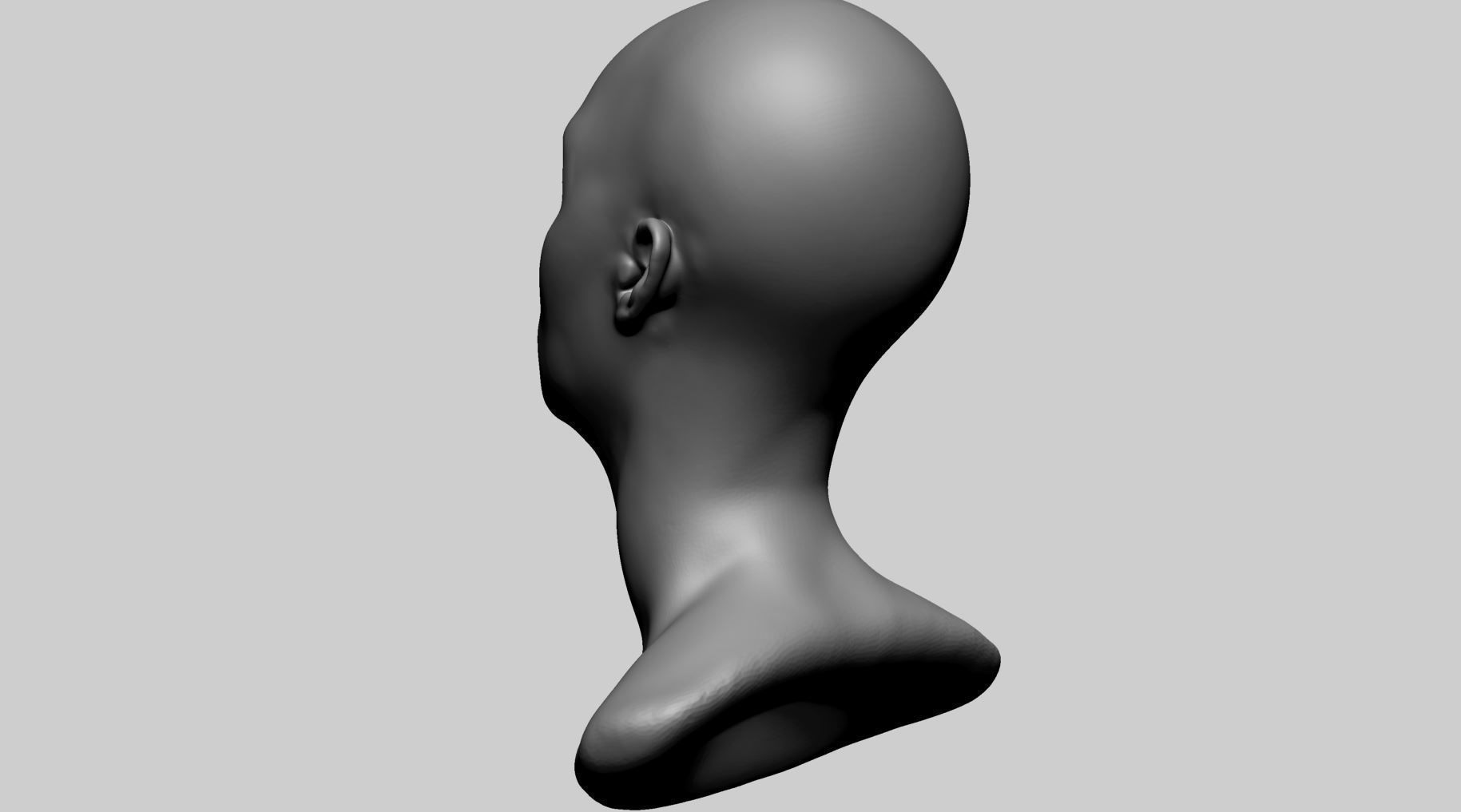 Base Female Head B 3D model_5