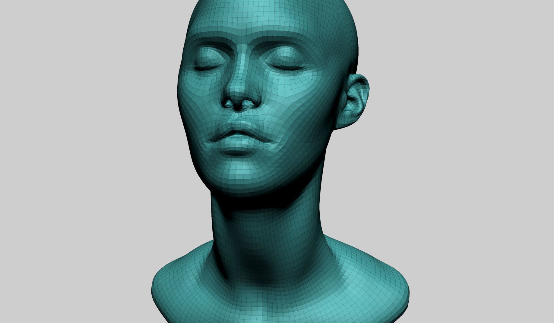 Base Female Head B 3D model_11