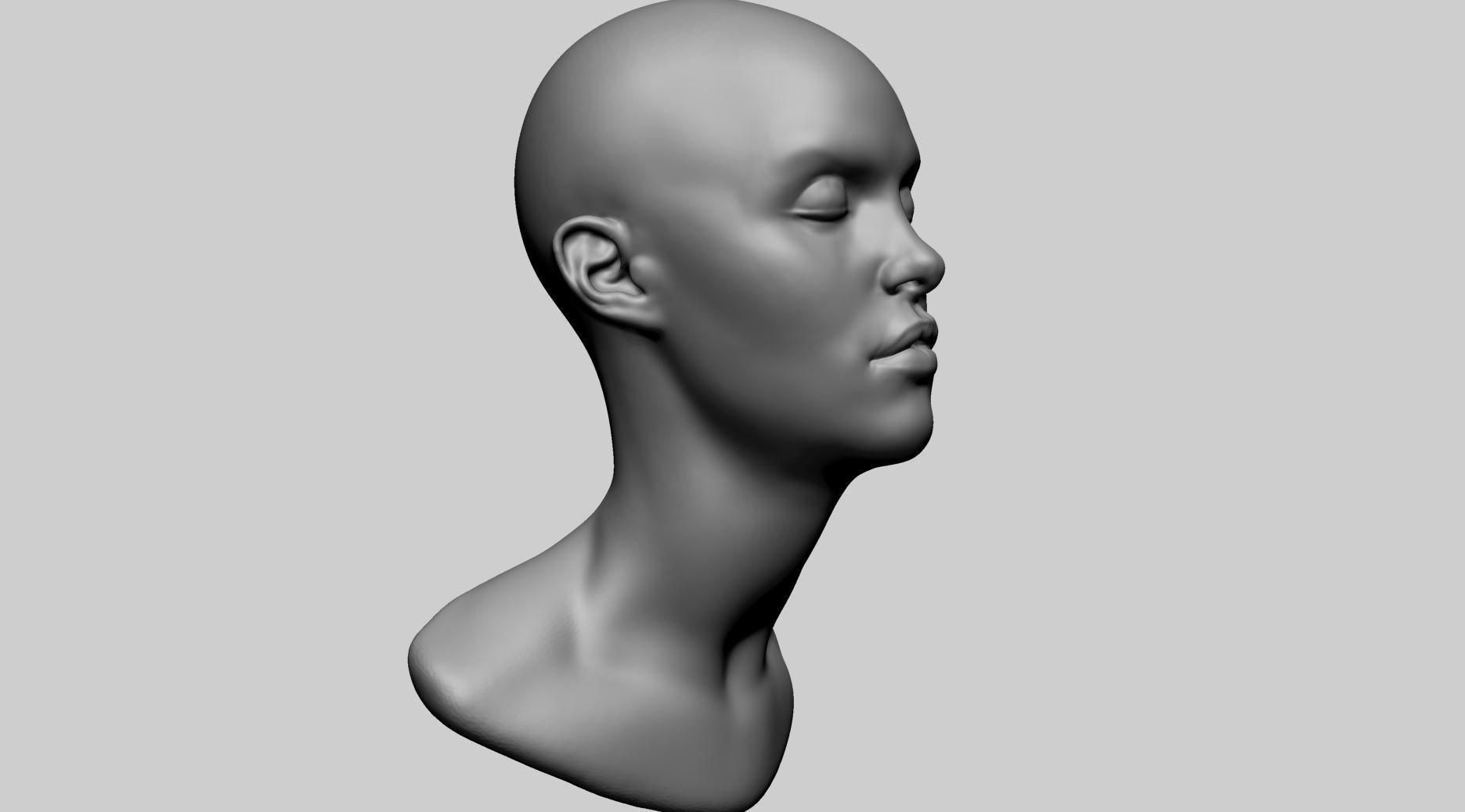 Base Female Head B 3D model_1