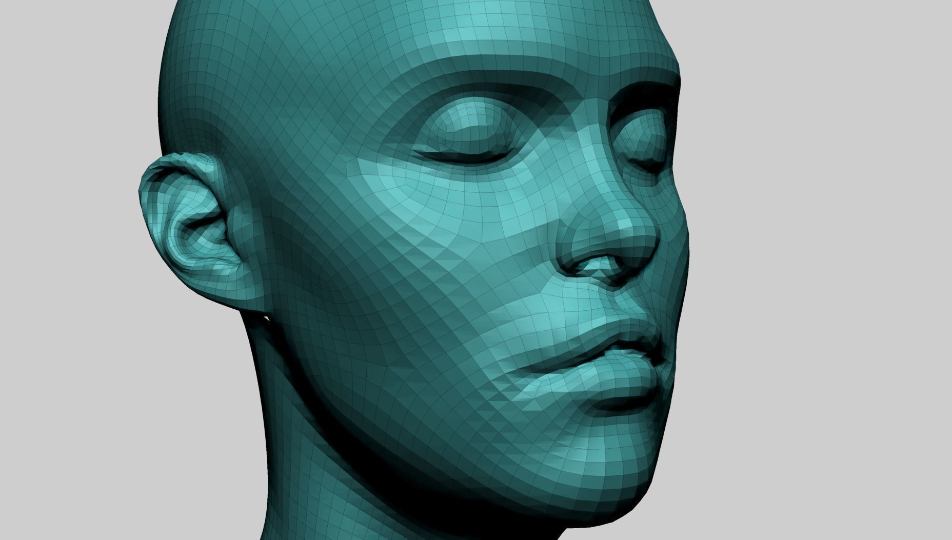 Base Female Head B 3D model_10