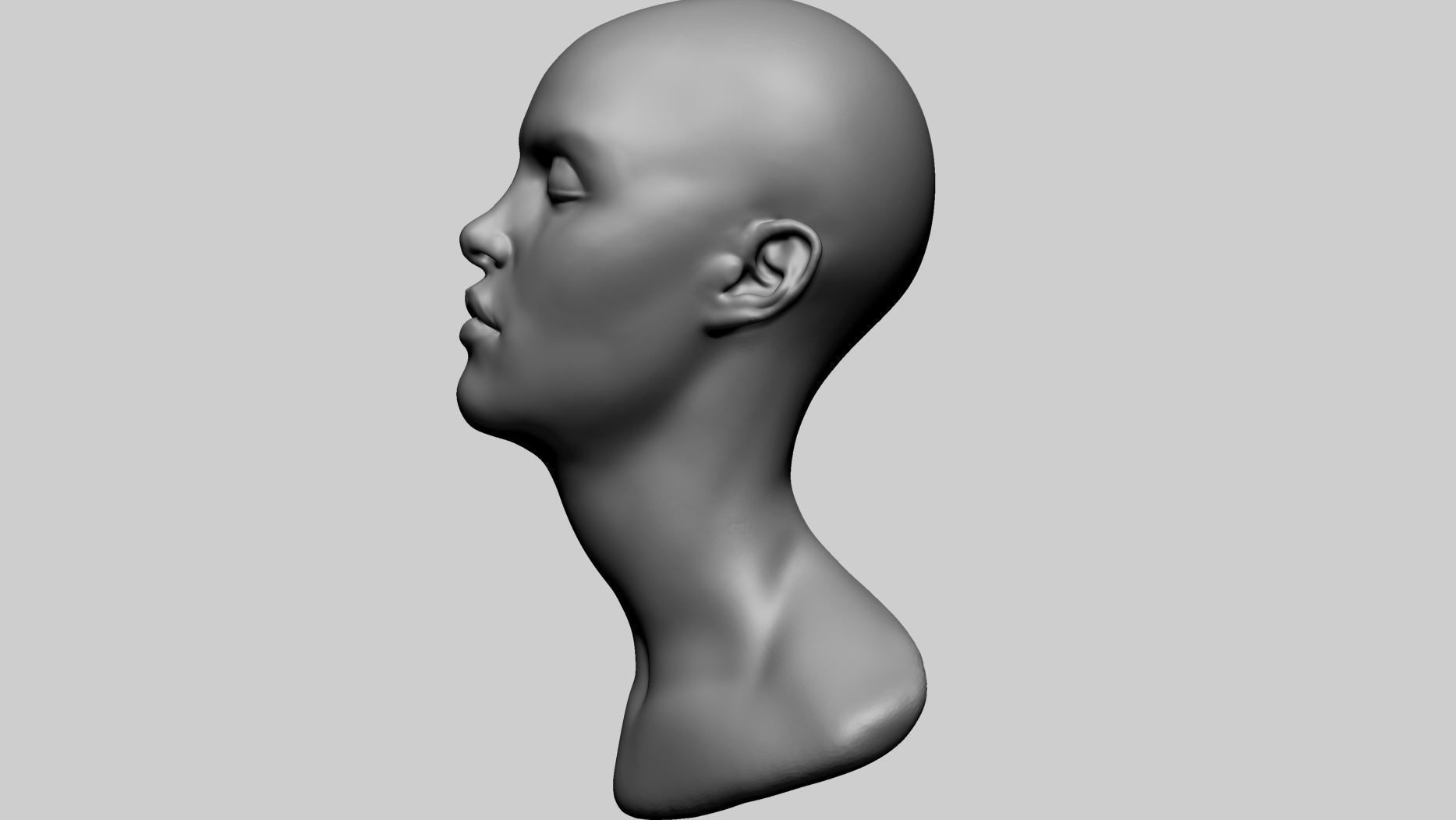 Base Female Head B 3D model_6