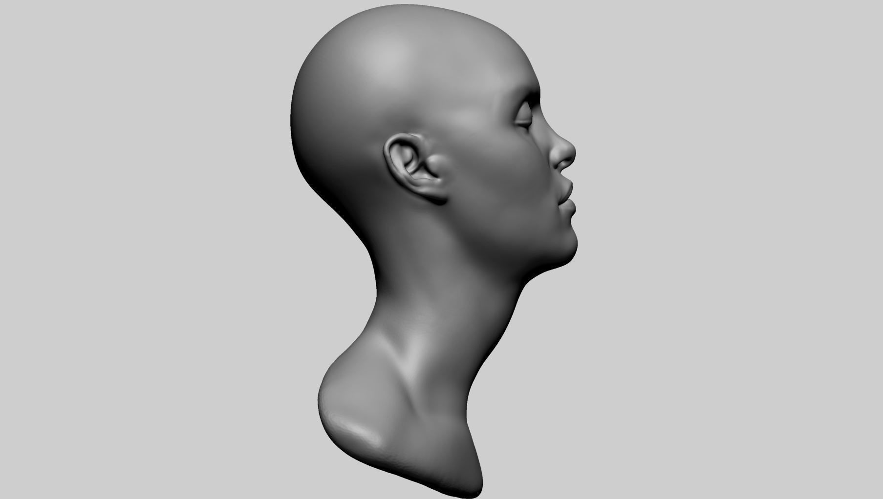 Base Female Head B 3D model_2