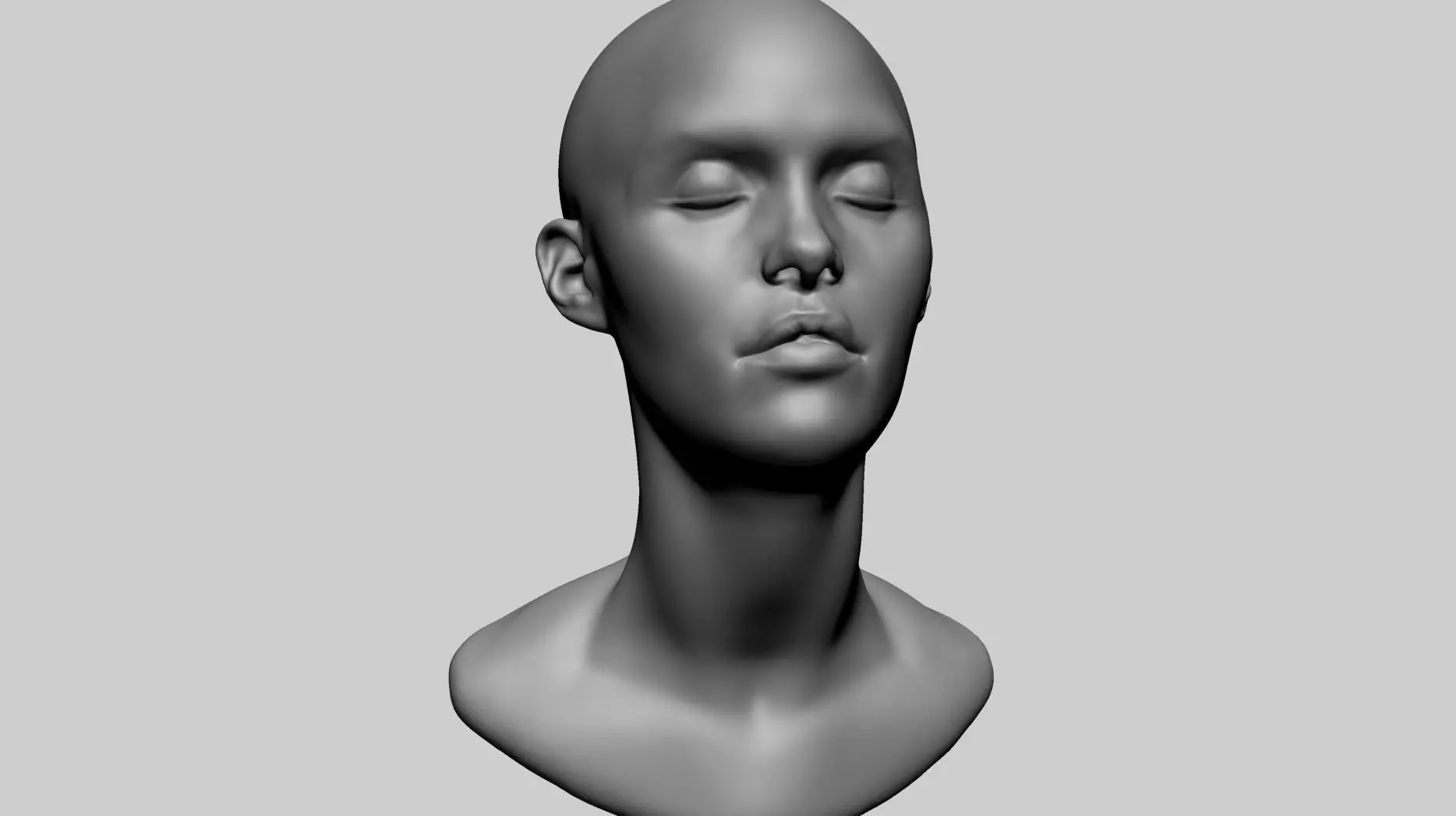 Base Female Head B 3D model_0