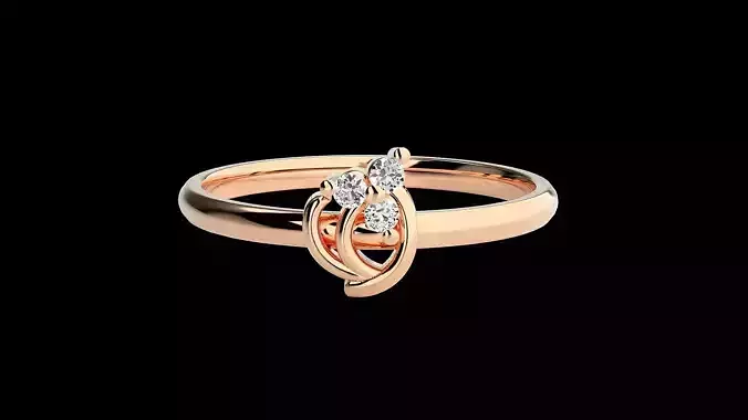 Ultra light wt minimalist Women Ring 3dm renders detail