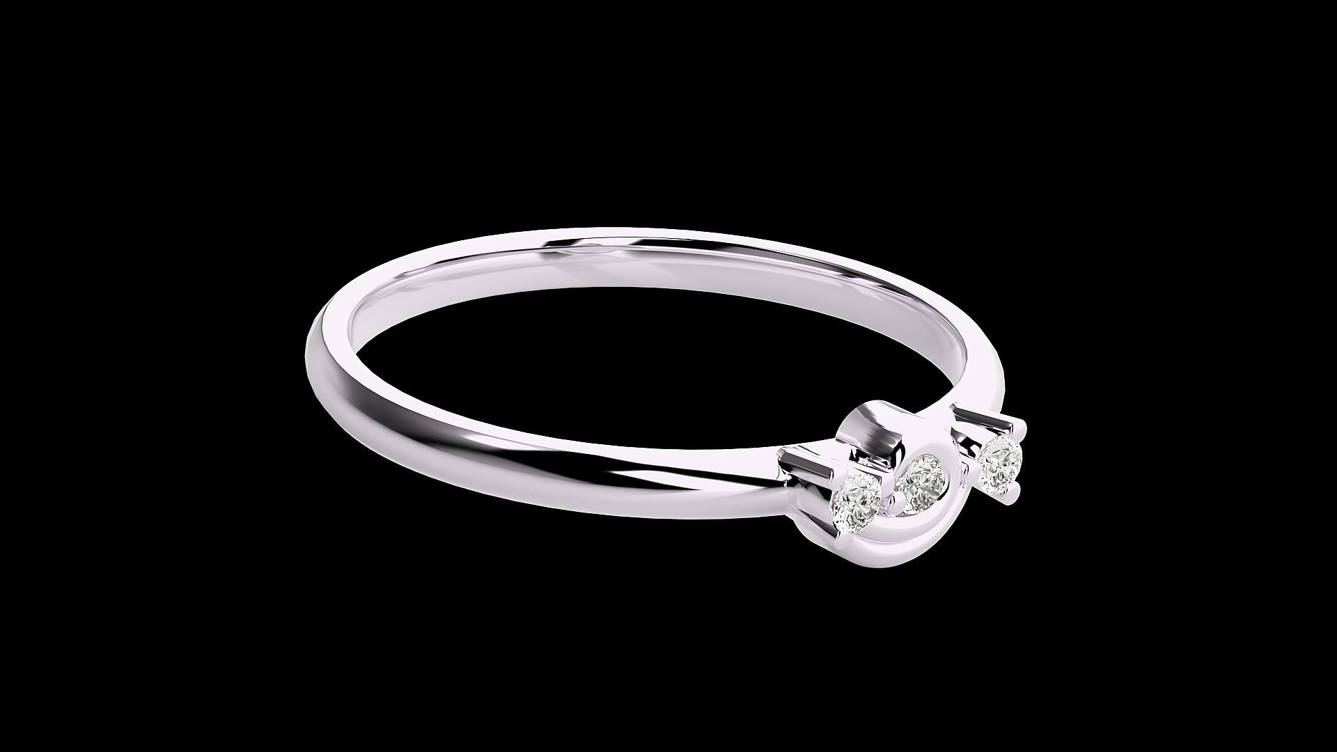 Ultra light wt minimalist Women Ring 3dm renders detail 3D print model_5