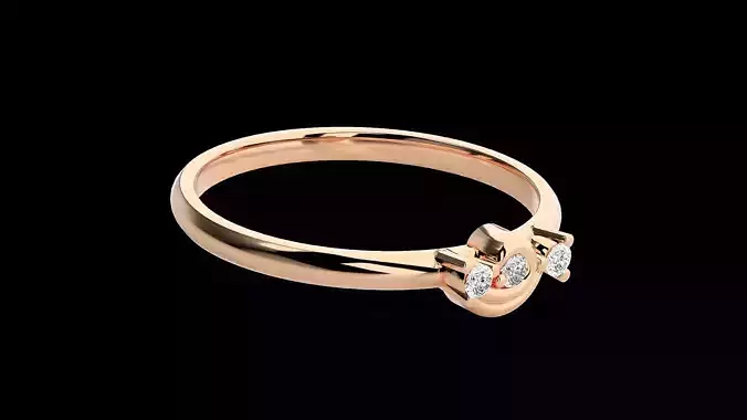 Ultra light wt minimalist Women Ring 3dm renders detail