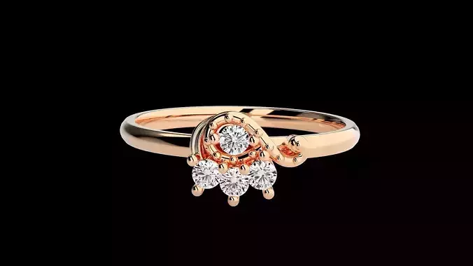 Ultra light wt minimalist Women Ring 3dm renders detail