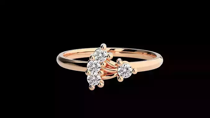 Ultra light wt minimalist Women Ring 3dm renders detail