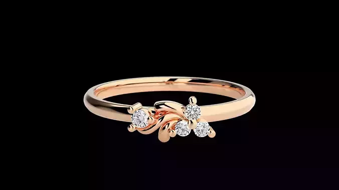 Ultra light wt minimalist Women Ring 3dm renders detail