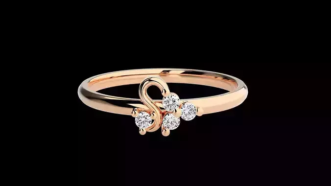 Ultra light wt minimalist Women Ring 3dm renders detail