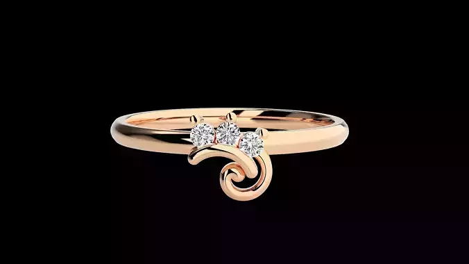 Ultra light wt minimalist Women Ring 3dm renders detail