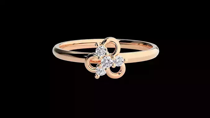 Ultra light wt minimalist Women Ring 3dm renders detail