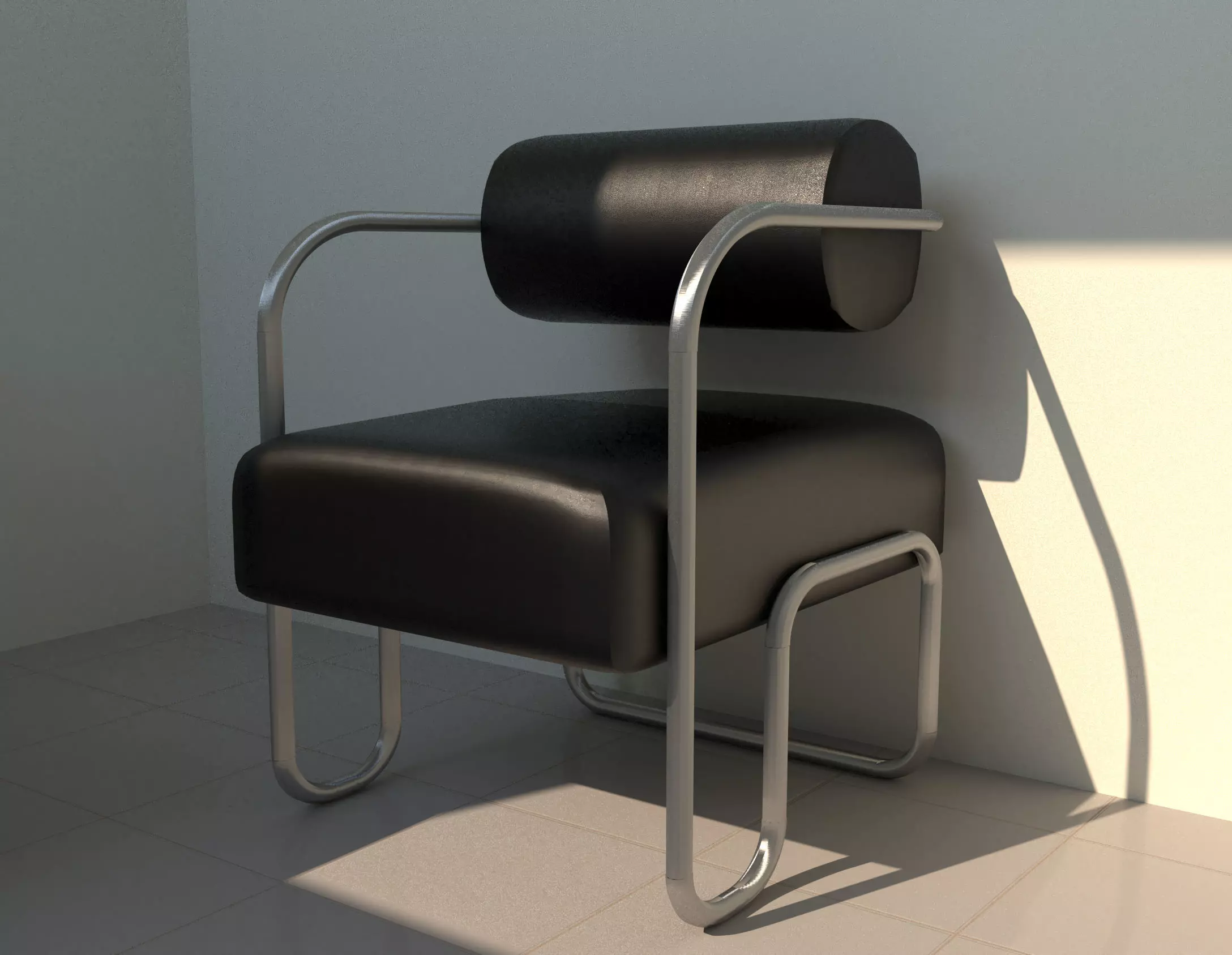 Modern Leather Chair 3D model_0