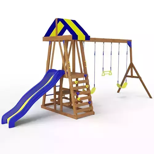 Yukon III Wooden Swing Set 3D model