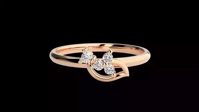 Ultra light wt minimalist Women Ring 3dm renders detail