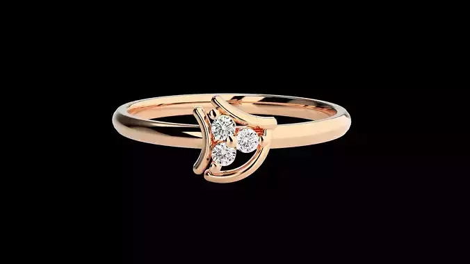 Ultra light wt minimalist Women Ring 3dm renders detail
